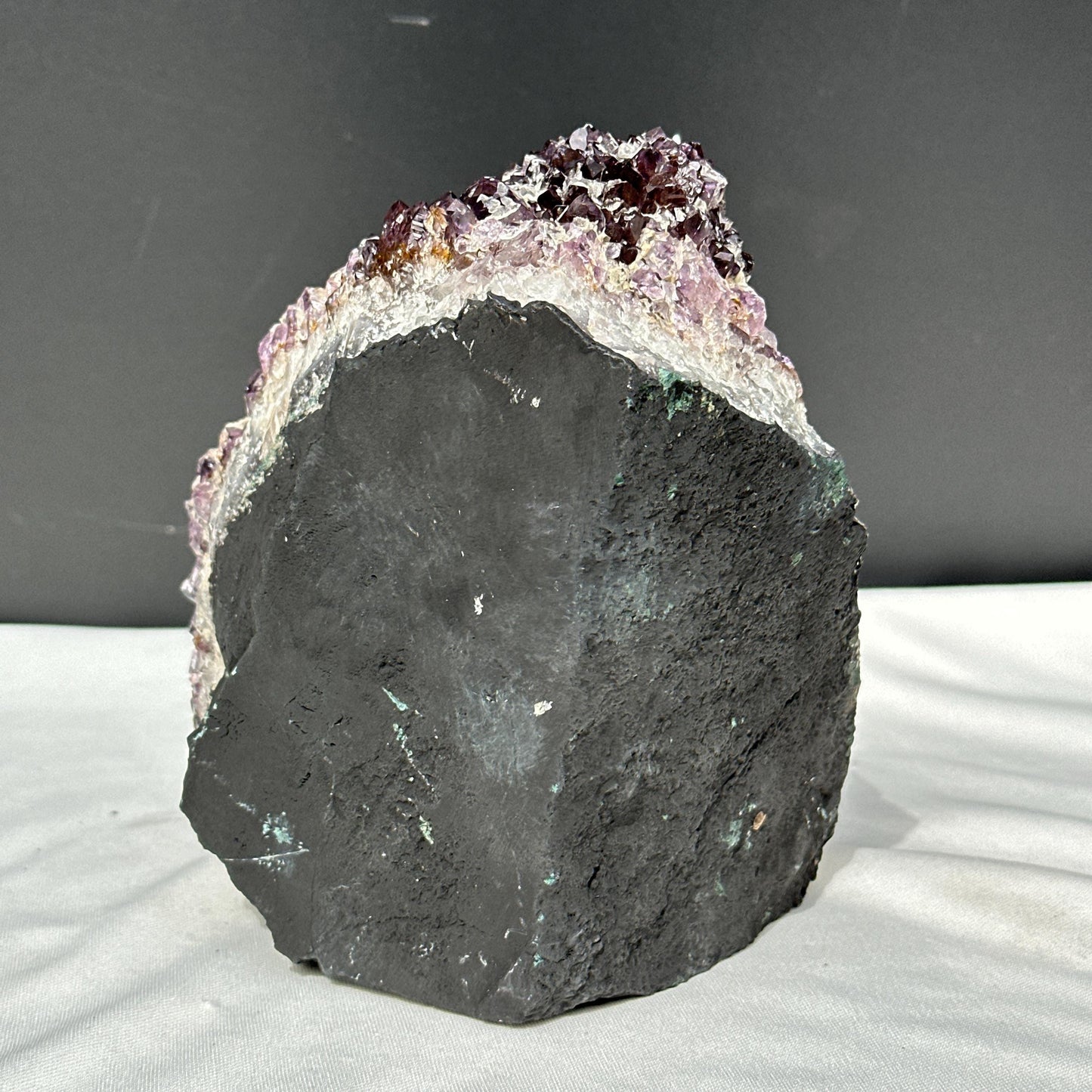 Large Amethyst Crystal Cluster, Rare Rutilated Quartz Symbiosis, Polished Purple Geode Freeform Mineral Specimen Exact 6.61lb - view 10