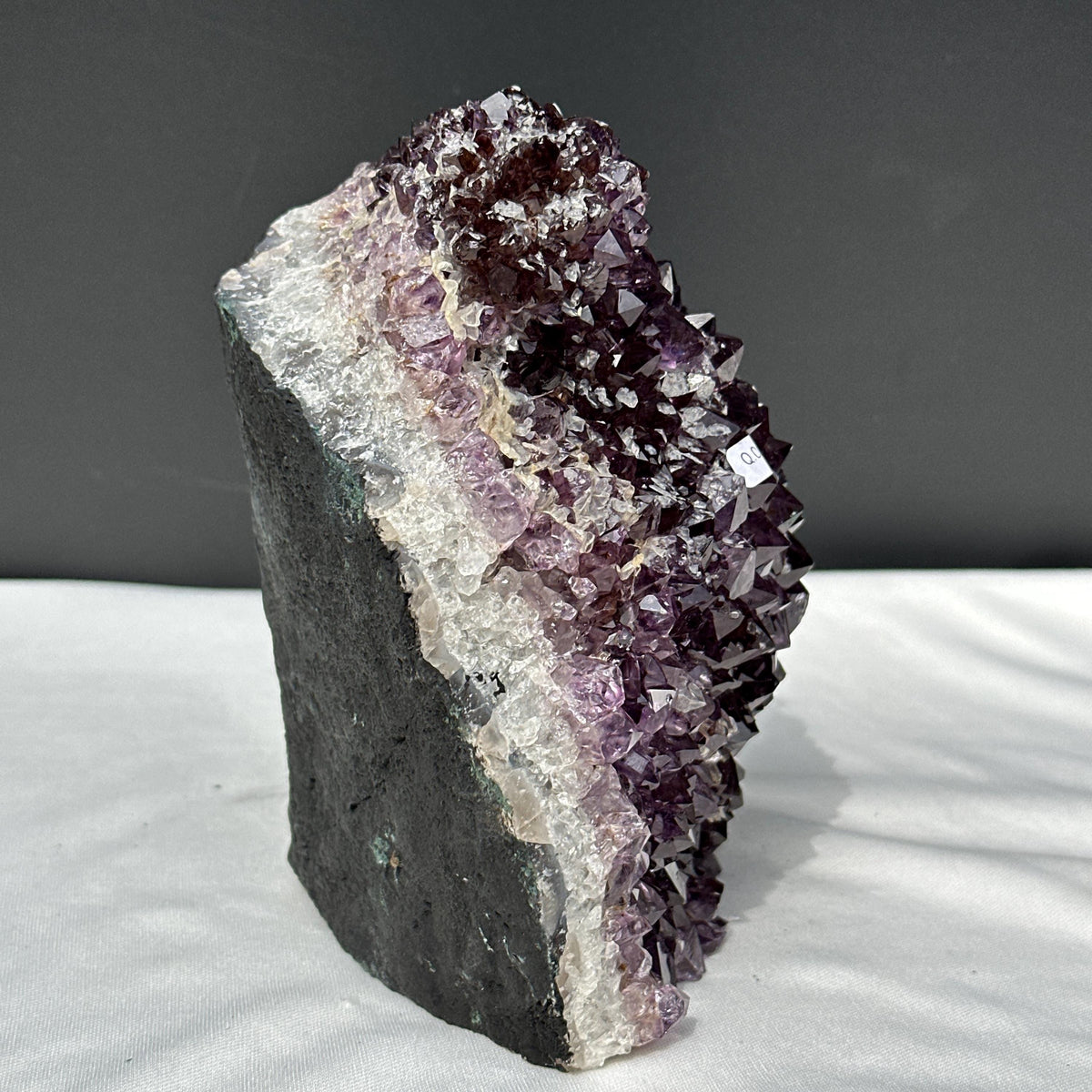 Large Amethyst Crystal Cluster, Rare Rutilated Quartz Symbiosis, Polished Purple Geode Freeform Mineral Specimen Exact 6.61lb - view 9