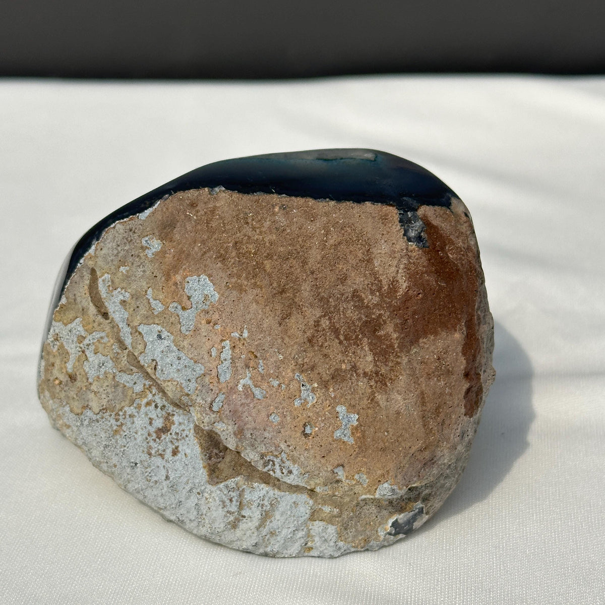 Brown Sugar Druzy Agate Geode, Polished Brazilian Blue Agate Freeform, Deep Crystal Cave Mineral Specimen Exact 1.98lb - view 5