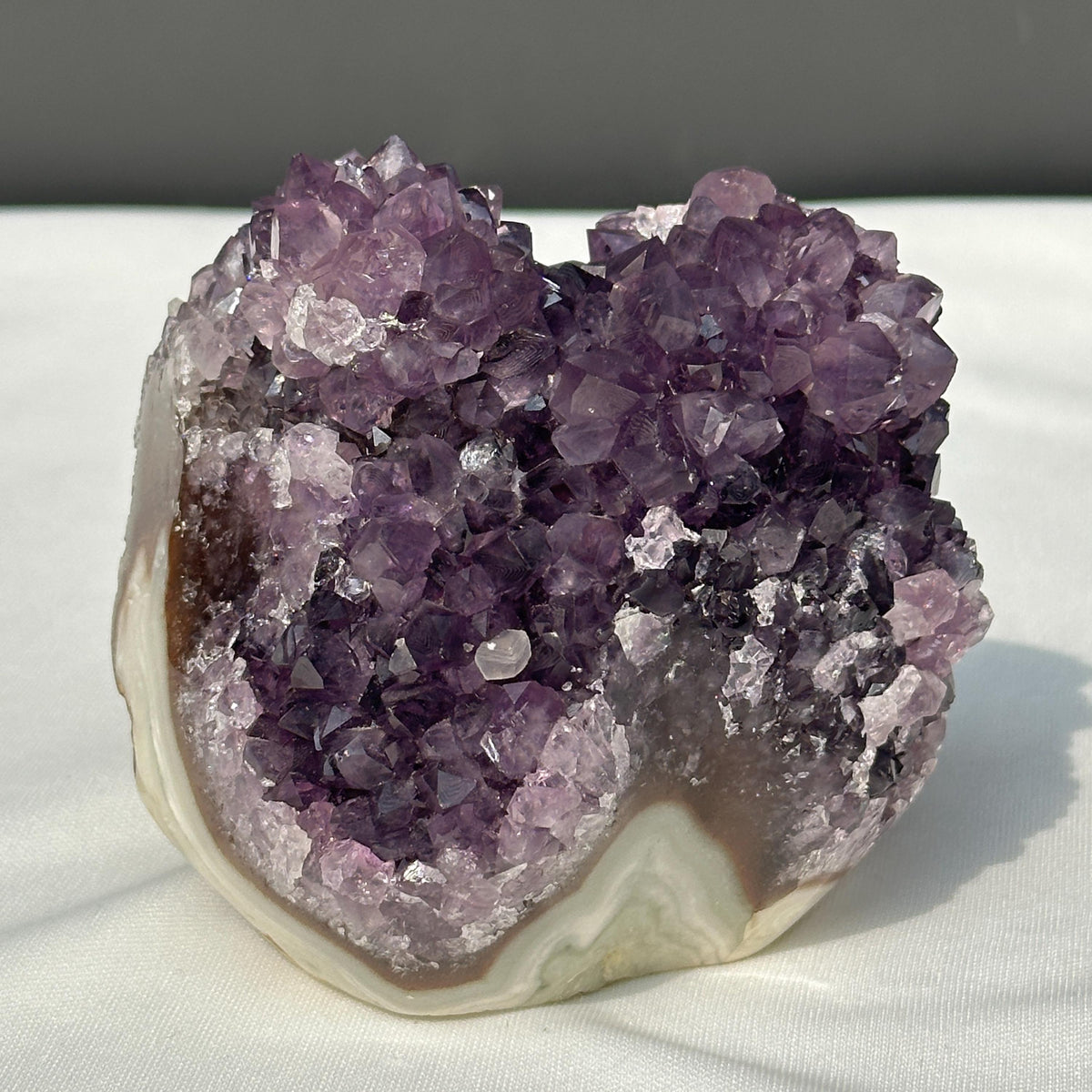 Amethyst Flower Cluster, Raw Brazilian Purple Quartz Geode with Polished Base, Unique Crystal Rosette Decor Exact Specimen 1.54lb - view 9