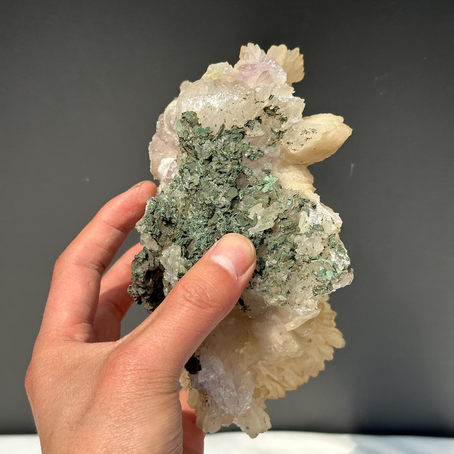 Rare Phantom Quartz Sugar Druzy Nest, Polished Brazilian Botryoidal Crystal Bowl, Raw Mineral Specimen Exact 2.2lb