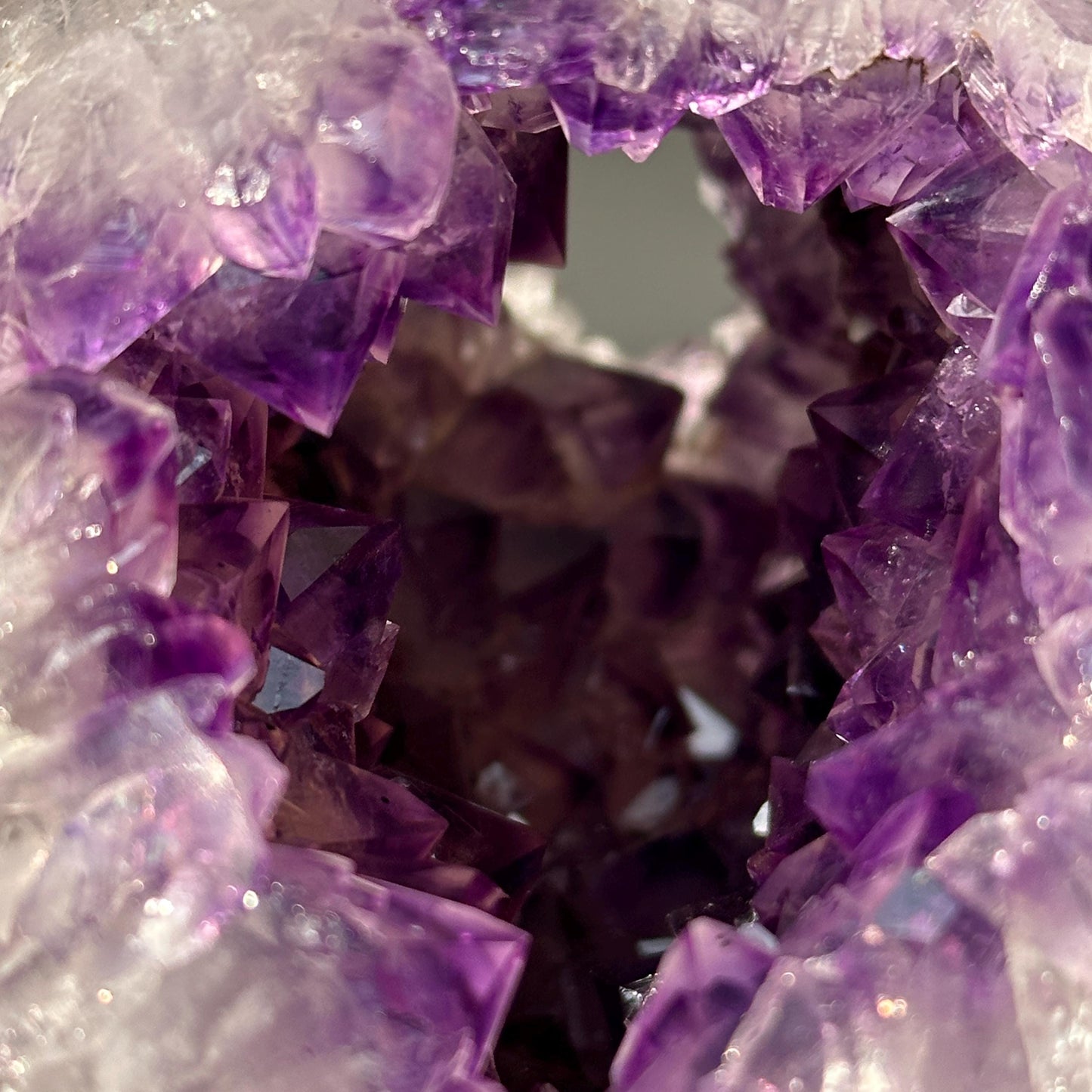 Large Amethyst Geode Sphere, 5.84lb Polished Brazilian Crystal Ball with Deep Purple Caves & Free Stand, Mineral Decor Exact Specimen