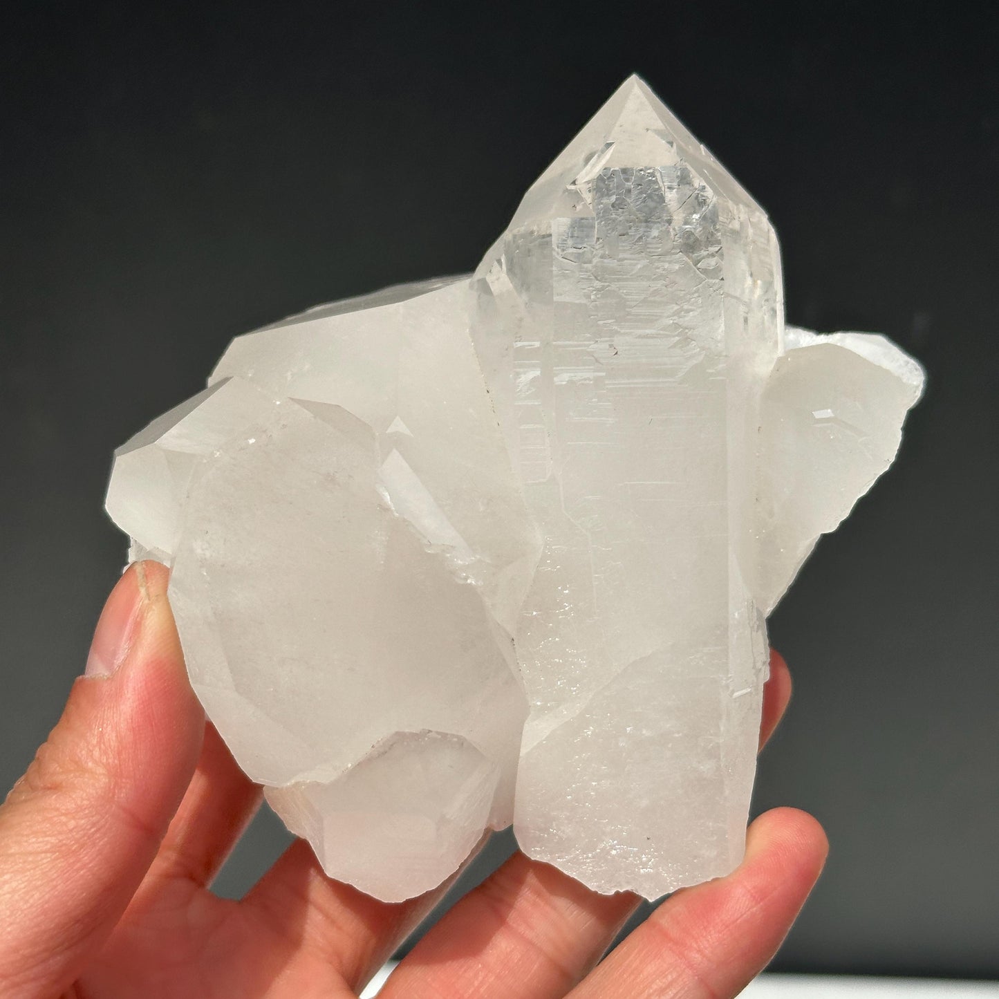 Minas Gerais White Quartz Cluster, Chunky Brazilian Clear Crystal Points, Lightly Polished Healing Mineral Specimen Exact 1.36lb
