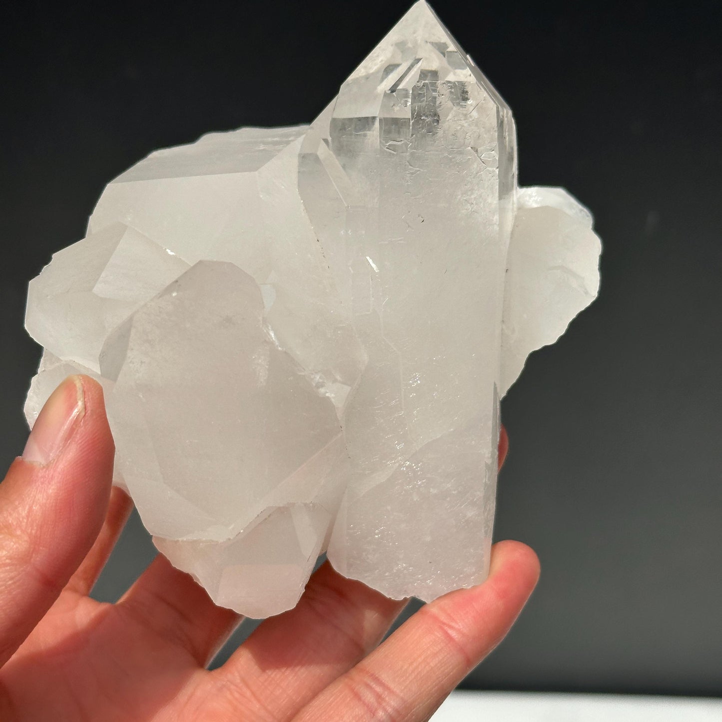 Minas Gerais White Quartz Cluster, Chunky Brazilian Clear Crystal Points, Lightly Polished Healing Mineral Specimen Exact 1.36lb