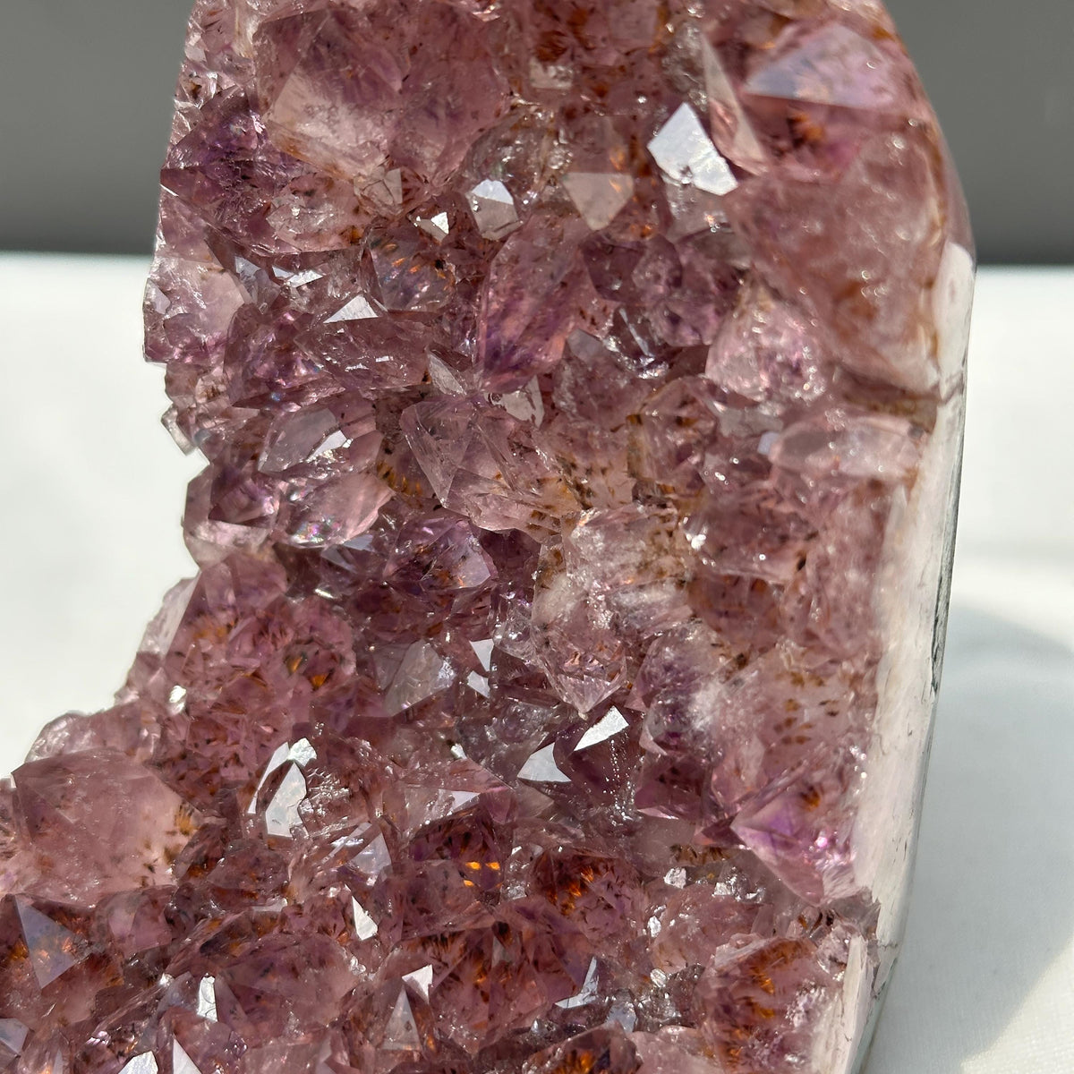 Brazilian Amethyst with Titanium Rutile Symbiosis, Polished Deep Purple Crystal Geode Display Decor Exact Specimen 2.27lb - view 9
