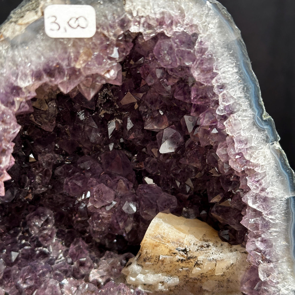 Brazilian Amethyst Cathedral, Rare Calcite & Golden Rutile Symbiosis, Rutilated Quartz Geode Cave, Wealth Decor Exact 6.61lb - view 8