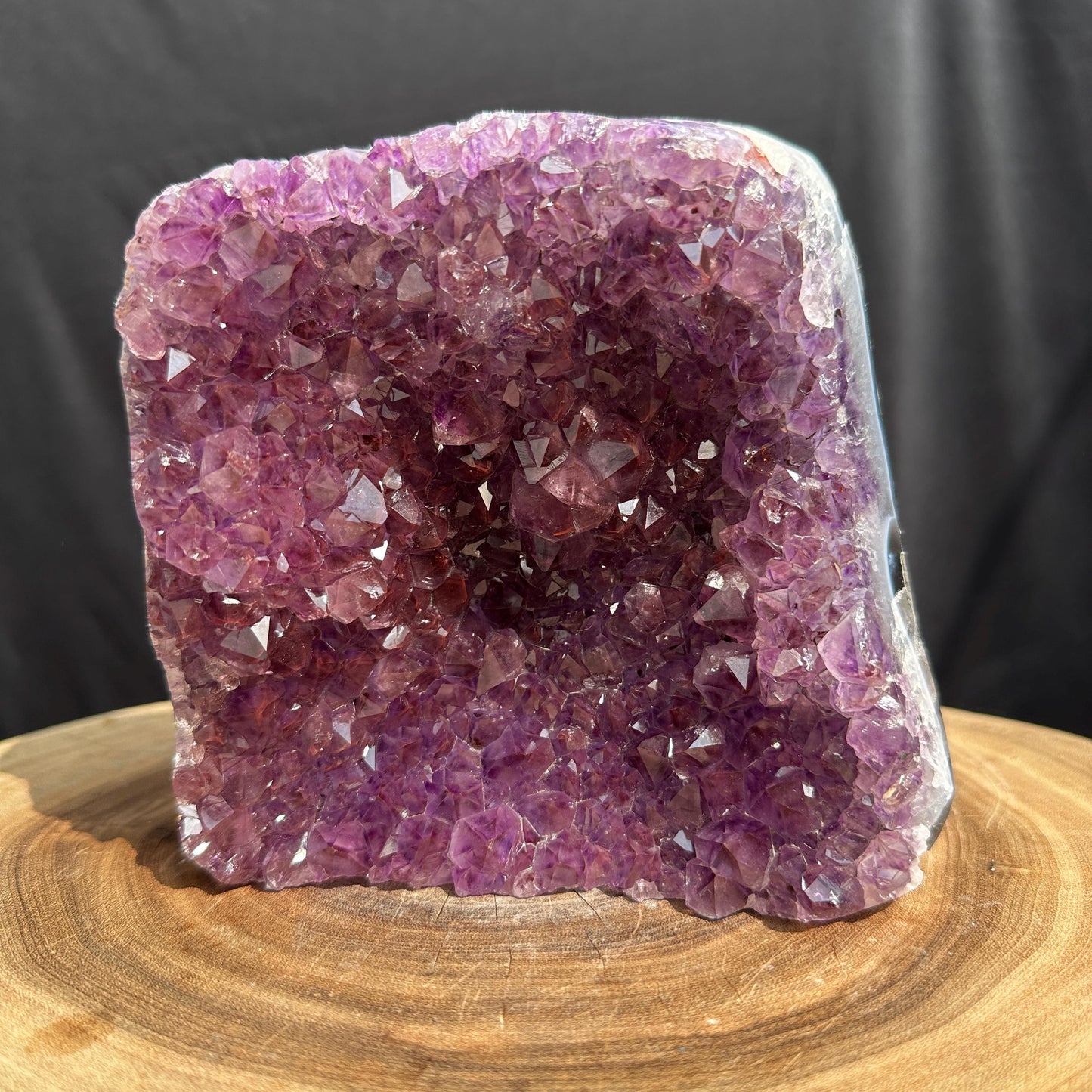 Rare Red Rutile Amethyst Cluster, Polished Brazilian Rutilated Quartz Geode Freeform, Deep Purple Symbiosis Crystal Exact Specimen 4.74lb