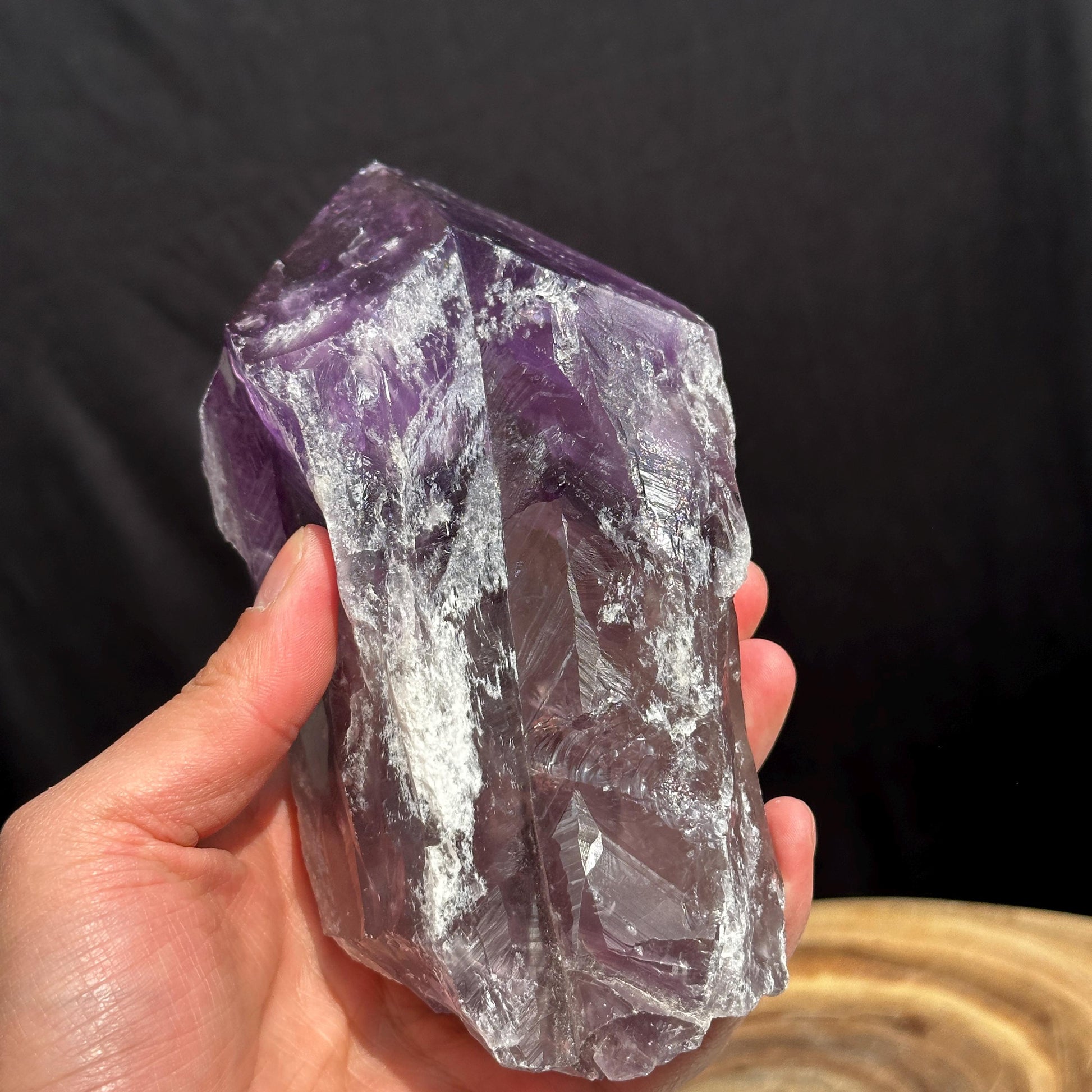 Large Brazilian Amethyst Scepter Point, Deep Purple Crystal Generator, Polished Quartz Wand, Healing Altar Decor Exact Specimen 2.65lb - view 6