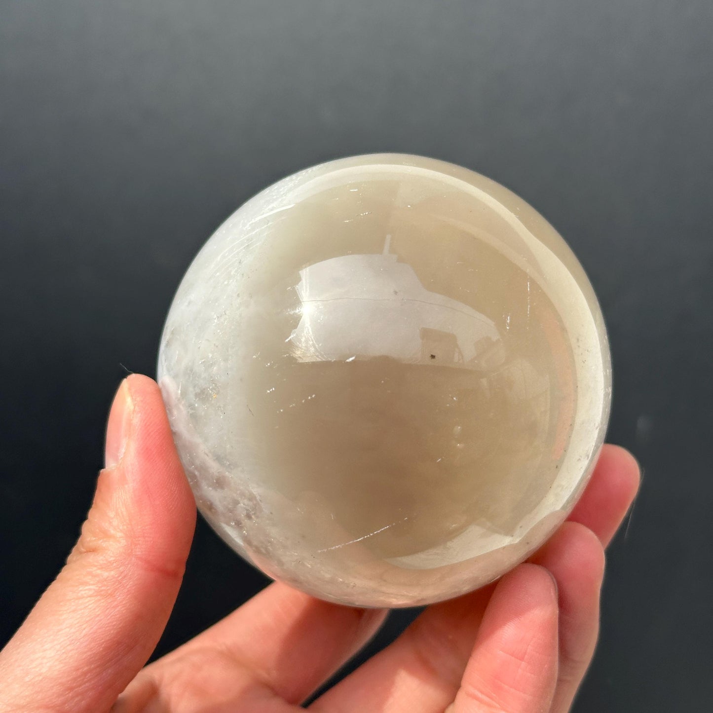 78mm White Sugar Druzy Agate Sphere, Large Open Mouth Geode Ball, Polished Brazilian Crystal Orb with Free Stand, Exact Specimen 1.36lb