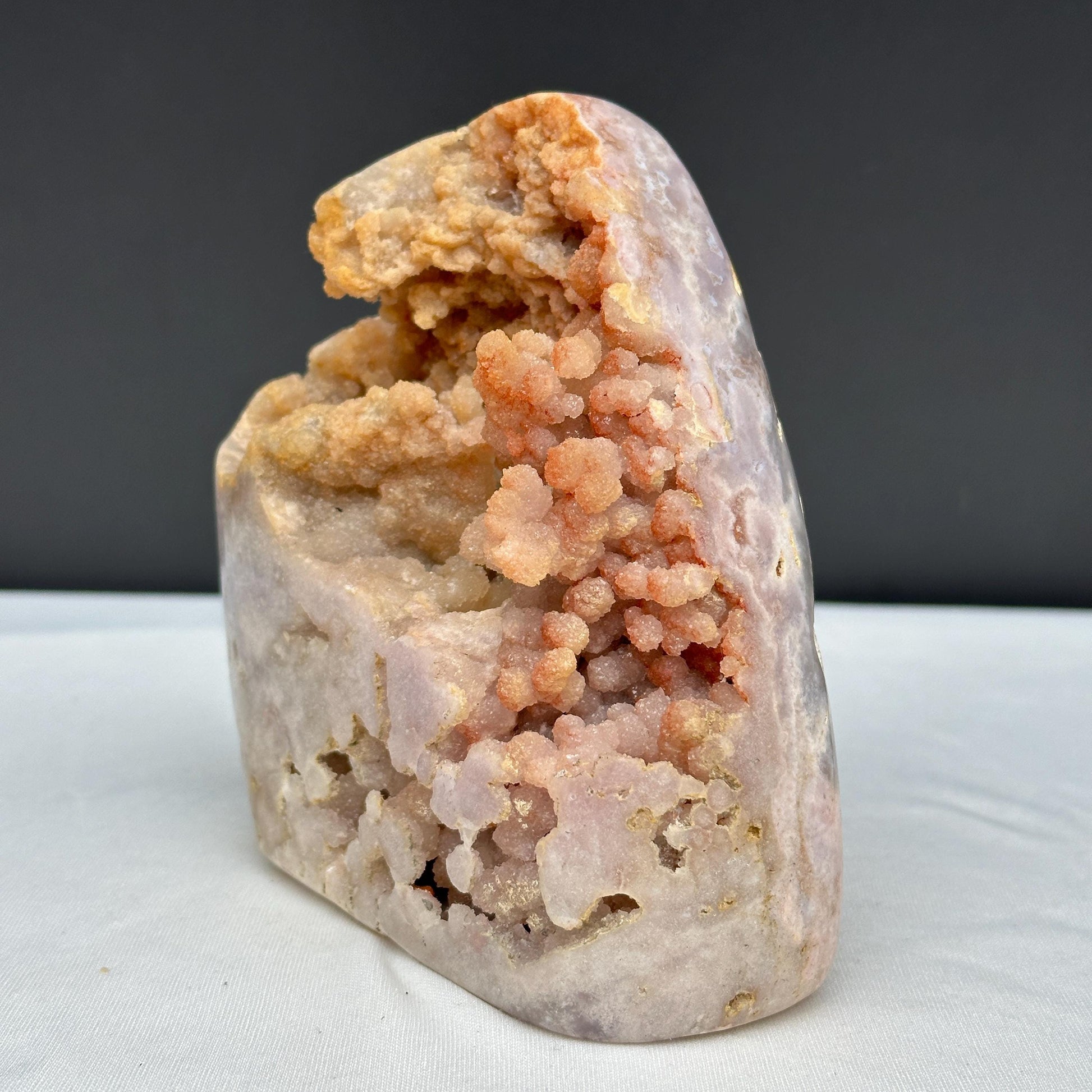Rare Pink Amethyst Geode Tower, 3.1lb Large Brazilian Crystal Specimen, Polished Freeform with Druzy Cave, Aesthetic Room Decor Exact 1.4kg - view 3