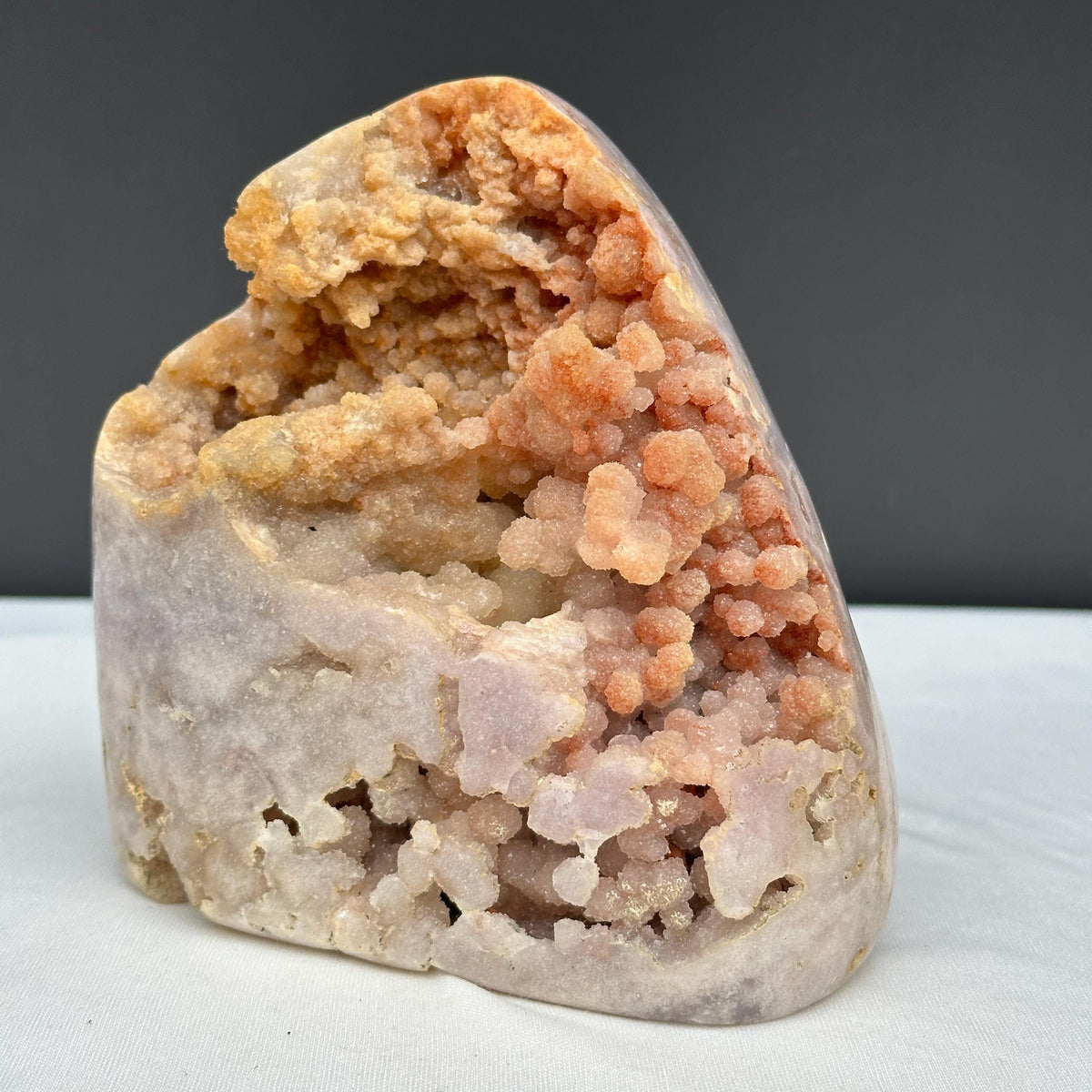 Rare Pink Amethyst Geode Tower, 3.1lb Large Brazilian Crystal Specimen, Polished Freeform with Druzy Cave, Aesthetic Room Decor Exact 1.4kg - view 2