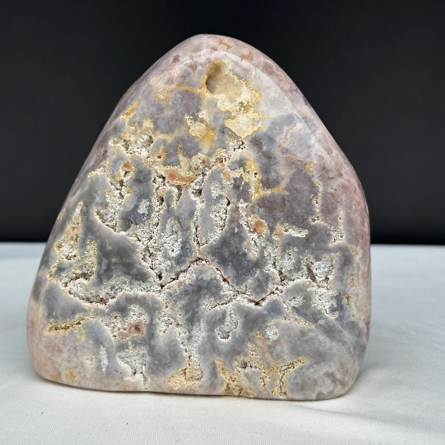 Rare Pink Amethyst Geode Tower, 3.1lb Large Brazilian Crystal Specimen, Polished Freeform with Druzy Cave, Aesthetic Room Decor Exact 1.4kg