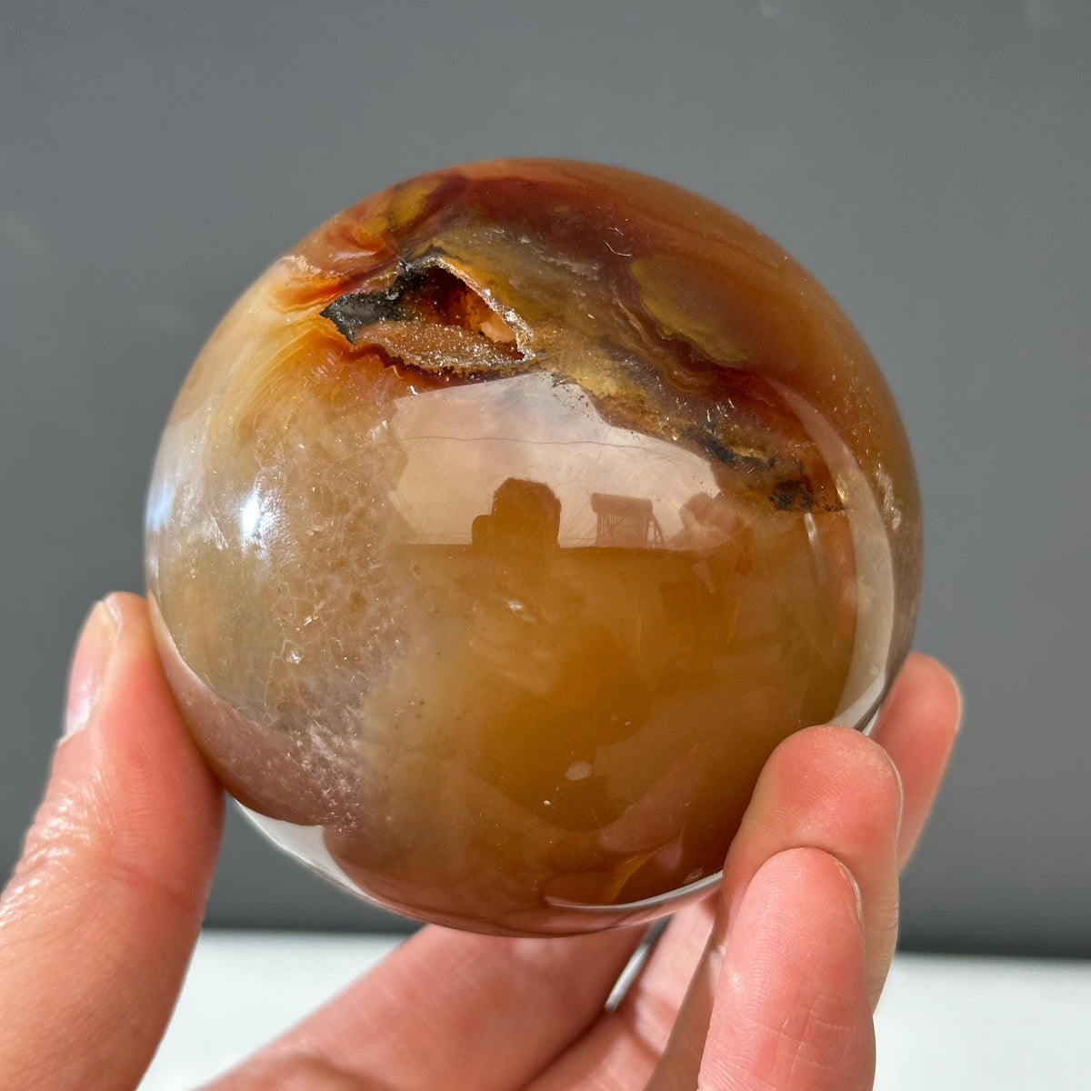78mm White Sugar Druzy Agate Sphere with Stand, Large Open Mouth Geode Ball, Polished Brazilian Crystal Orb, Wealth Basin Exact 1.13lb - view 7