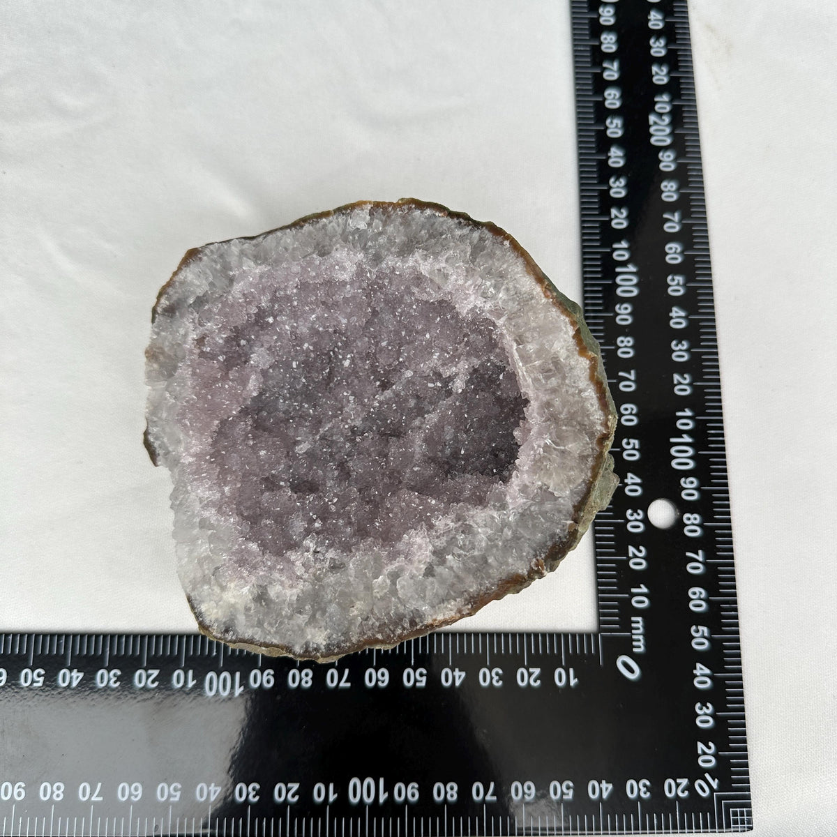 Lavender Amethyst Geode Bowl, Polished Brazilian Crystal Nest, Pale Purple Quartz Jewelry Dish, Healing Catchall Decor Exact 1.19lb - view 9