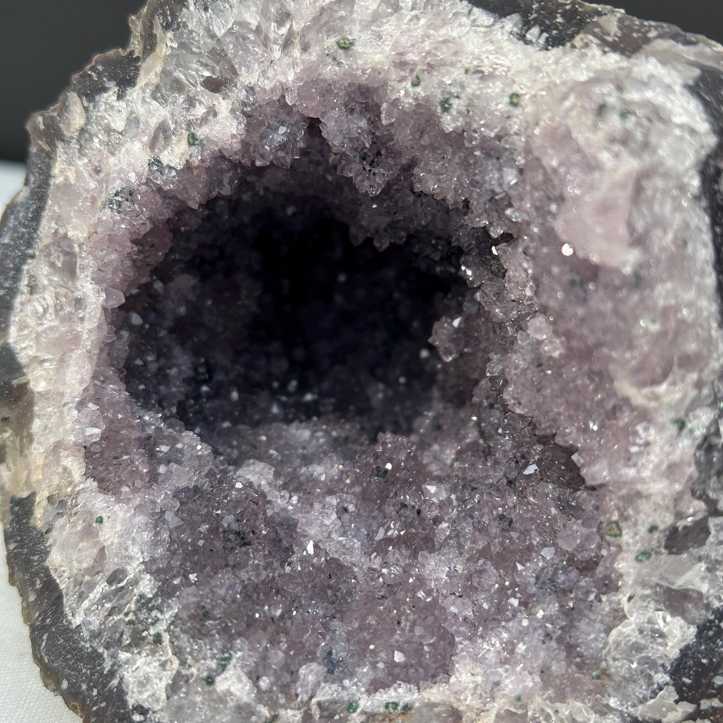 Large Brazilian Amethyst Geode Cave, Intact Purple Quartz Cluster, Lightly Polished Crystal Specimen, Altar Decor Exact 2.27lb - view 6
