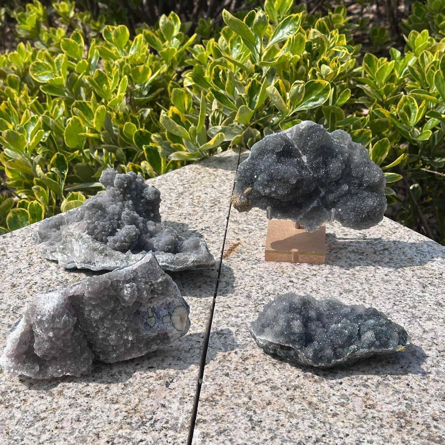 Rare Green Sugar Druzy Amethyst Cluster on Stand, Brazilian Botryoidal Crystal Geode Specimen, Heart Chakra Decor Choose Exact A-D