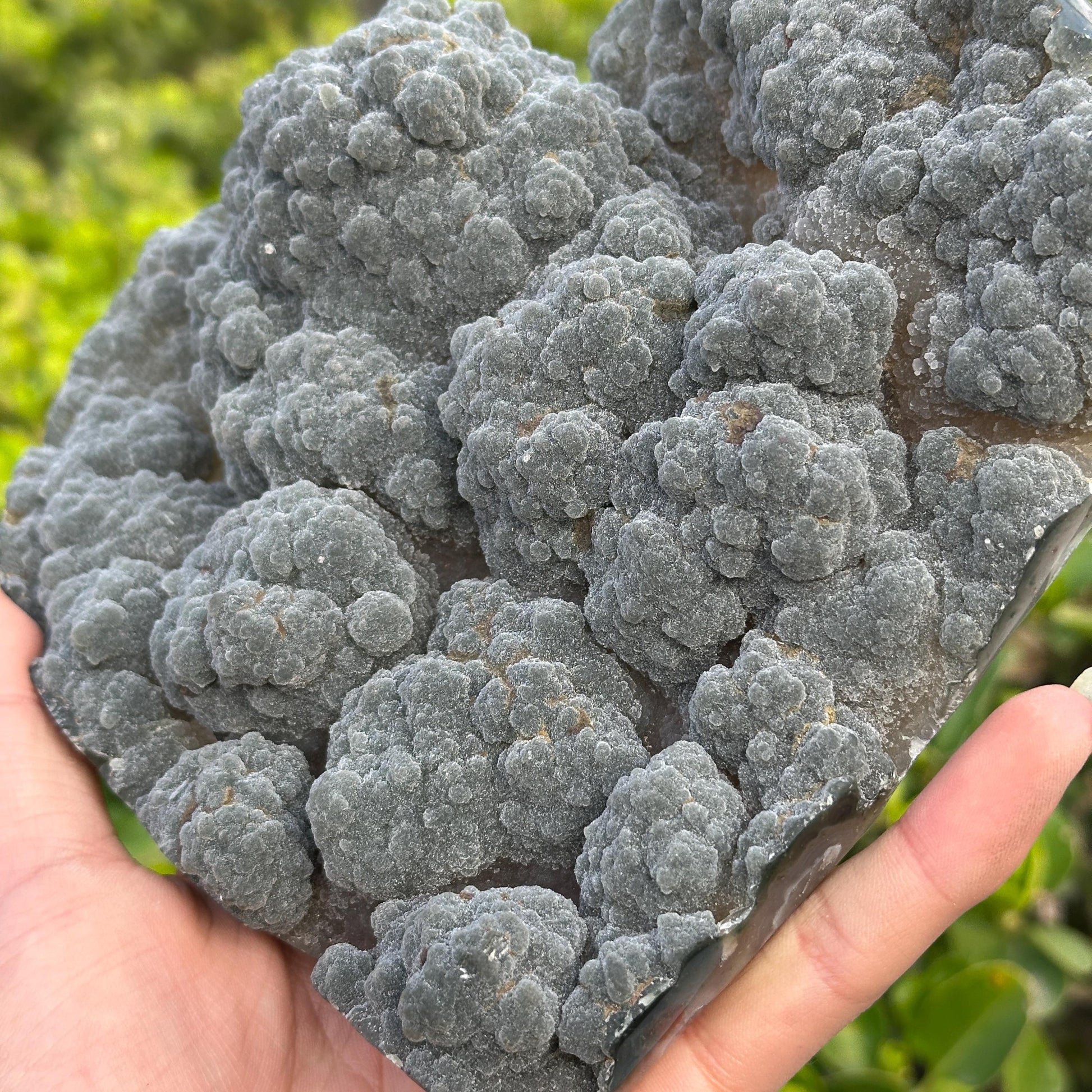 Rare Green Sugar Druzy Amethyst Heart on Stand, Uruguayan Botryoidal Crystal Geode Carving, Heart Chakra Healing Altar Decor Exact 2.87lb - view 6