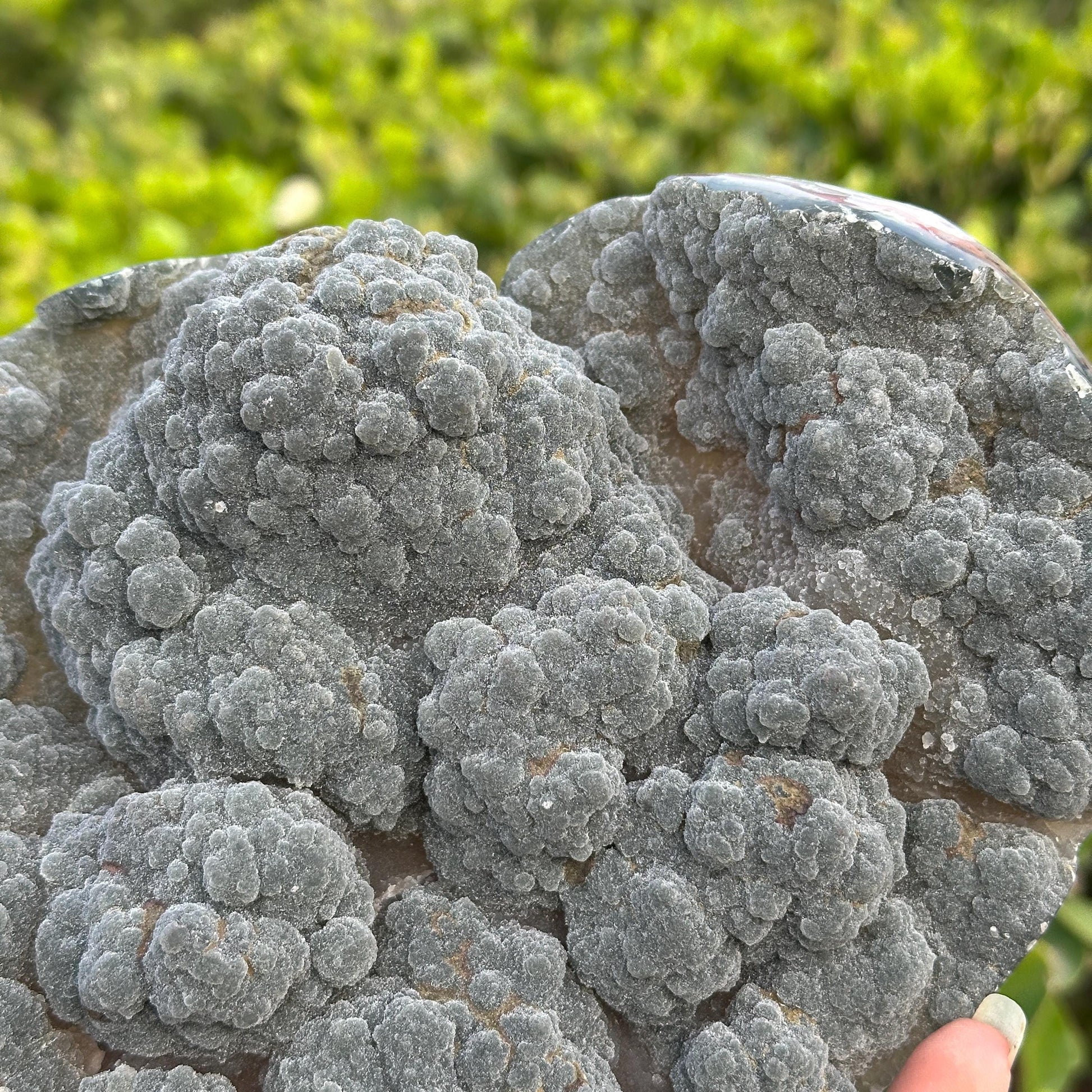 Rare Green Sugar Druzy Amethyst Heart on Stand, Uruguayan Botryoidal Crystal Geode Carving, Heart Chakra Healing Altar Decor Exact 2.87lb - view 7