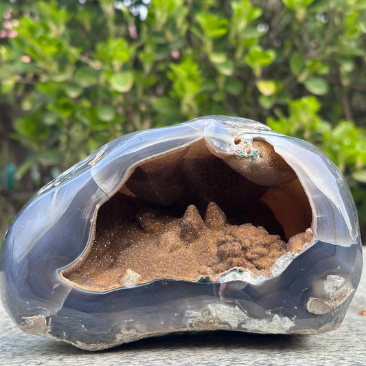 Large Golden Sugar Druzy Agate Geode Cave, Polished Brazilian Yellow Crystal Nest, Top Grade Wealth Basin Decor Exact Specimen 4.52lb
