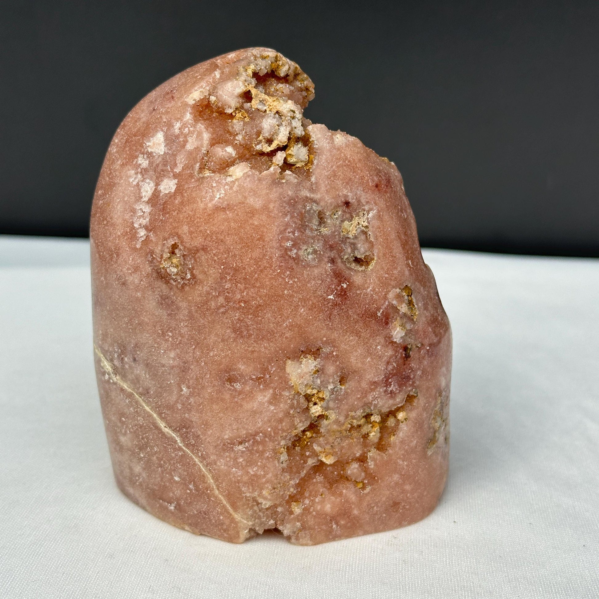 Chunky Pink Amethyst Freeform Geode, Polished Brazilian Crystal Standing Stone with Green Symbiosis, Earthy Room Decor Exact 2.04lb - view 6