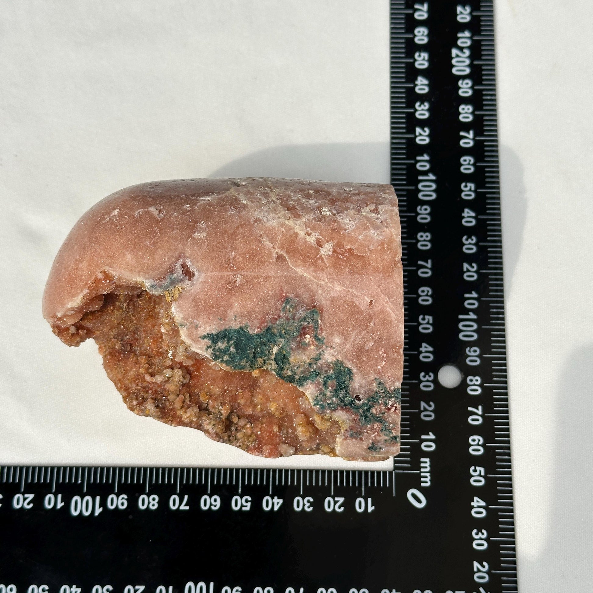 Chunky Pink Amethyst Freeform Geode, Polished Brazilian Crystal Standing Stone with Green Symbiosis, Earthy Room Decor Exact 2.04lb - view 10