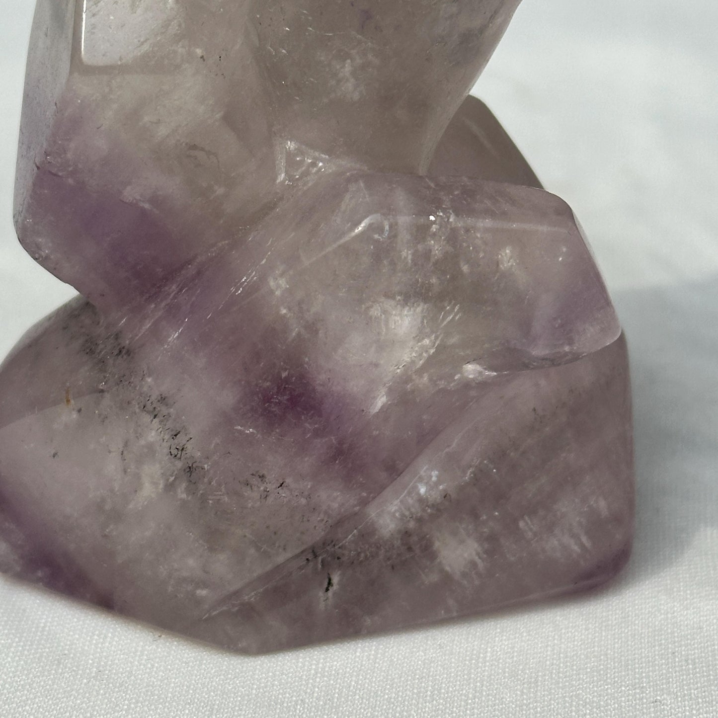 Deep Purple Amethyst JUMPING DOLPHIN Sculpture on Wave Base, Hand-Carved Gemstone Ocean Spirit Animal Totem, Altar Decor Exact Specimen - view 7