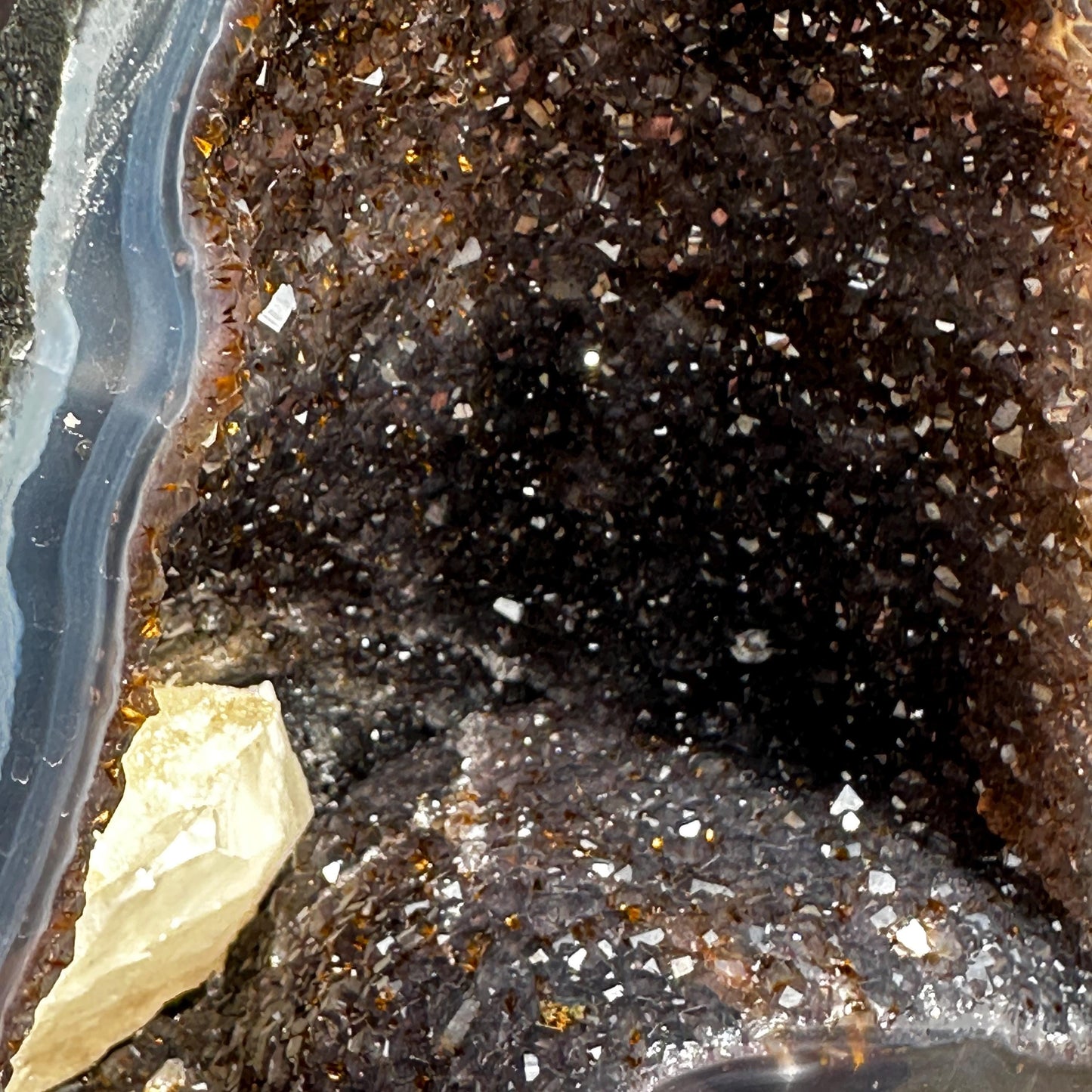 Matching Brazilian Amethyst Geode Pair, Rare Calcite & Golden Rutile Symbiosis Crystal Cave Set, Feng Shui Wealth Gates Exact Set 14.1lb
