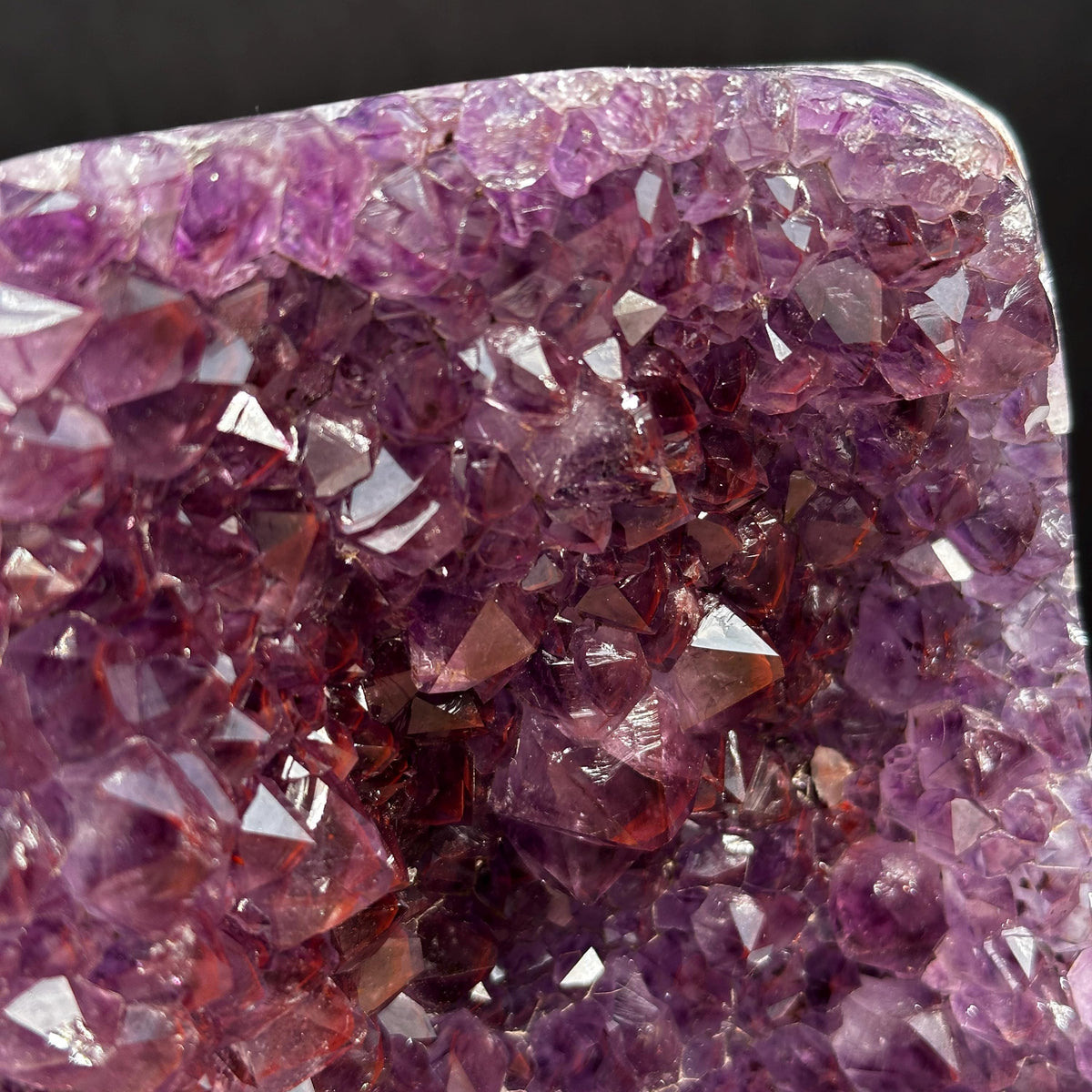 Rare Red Rutile Amethyst Cluster, Polished Brazilian Rutilated Quartz Geode Freeform, Deep Purple Symbiosis Crystal Exact Specimen 4.74lb - view 9
