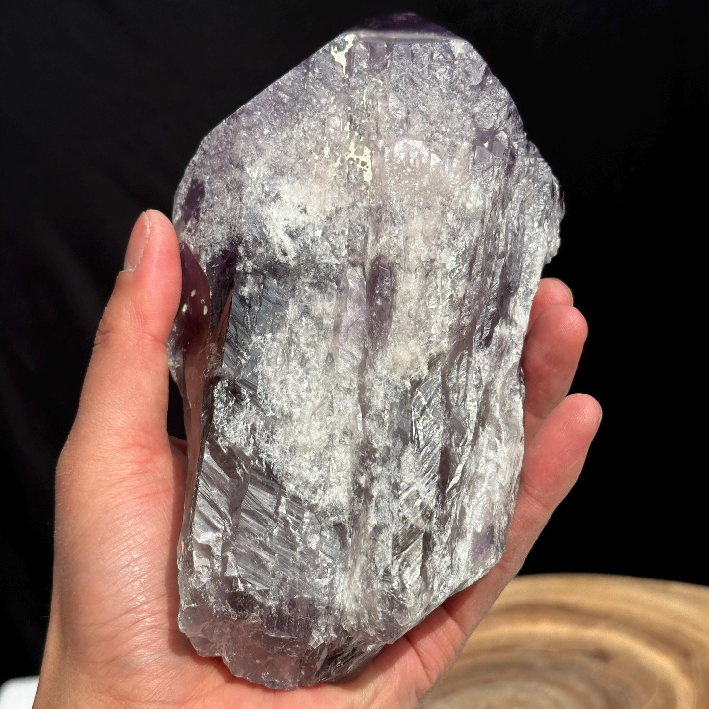Large Brazilian Amethyst Scepter Point, Deep Purple Crystal Generator, Polished Quartz Wand, Healing Altar Decor Exact Specimen 2.65lb - view 7