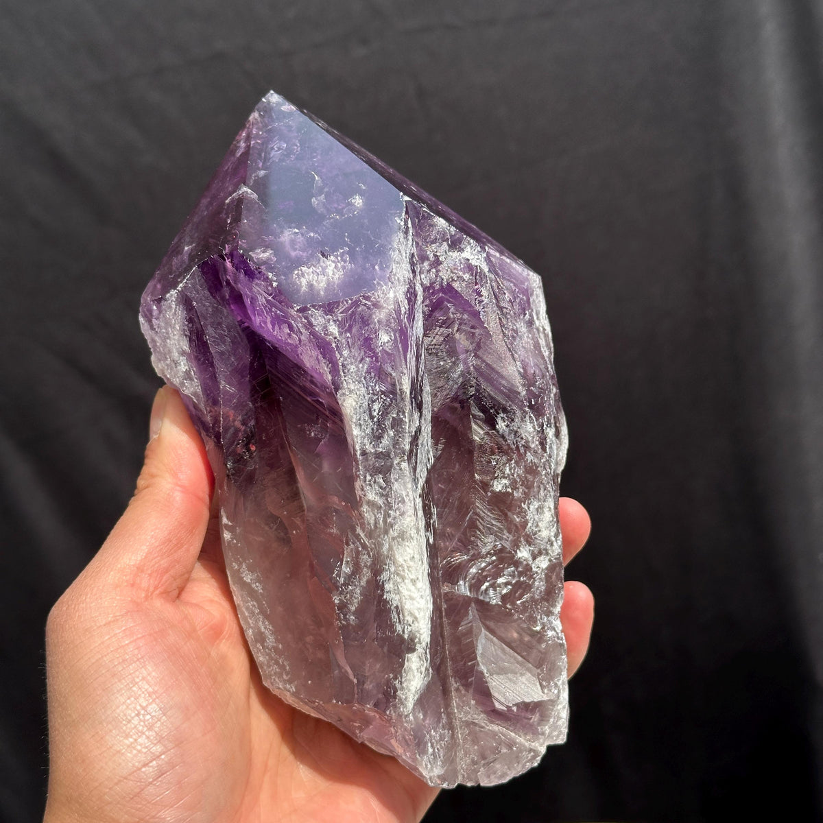 Large Brazilian Amethyst Scepter Point, Deep Purple Crystal Generator, Polished Quartz Wand, Healing Altar Decor Exact Specimen 2.65lb - view 9