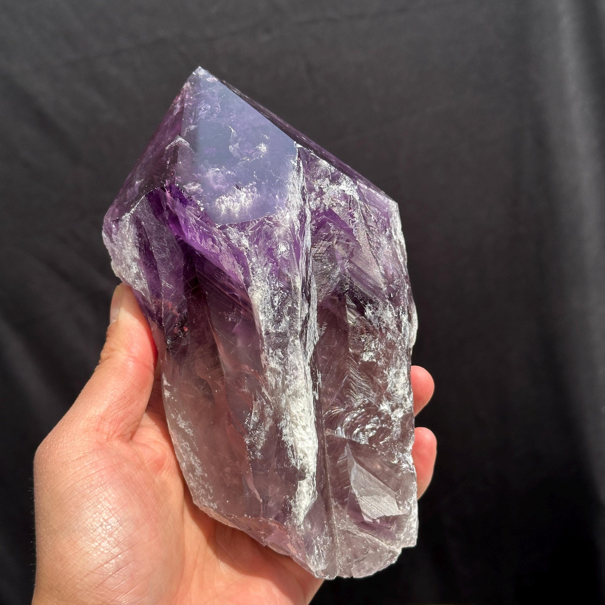 Large Brazilian Amethyst Scepter Point, Deep Purple Crystal Generator, Polished Quartz Wand, Healing Altar Decor Exact Specimen 2.65lb - view 9