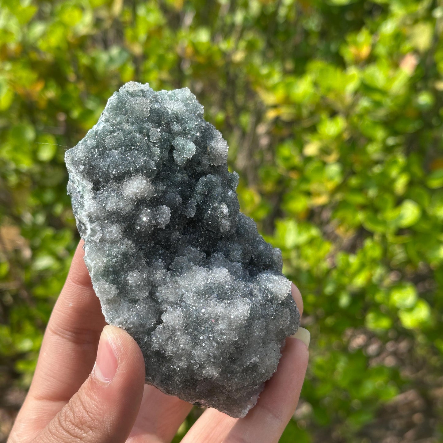 Rare Green Sugar Druzy Amethyst Cluster on Stand, Brazilian Botryoidal Crystal Geode Specimen, Heart Chakra Decor Choose Exact A-D