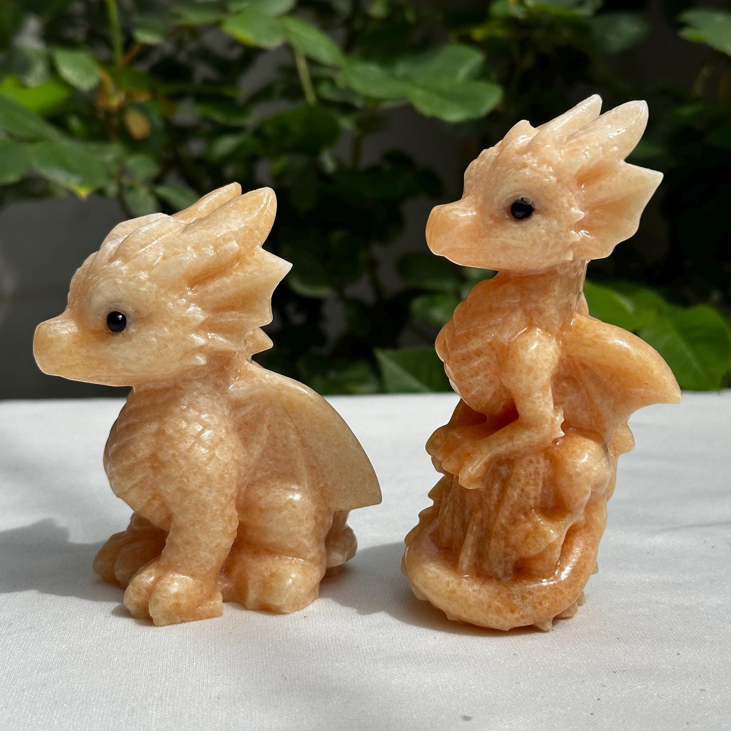 Cute Baby Dragon Carving, Natural Calcite & Picture Jasper Crystal Dragon Statue, Fantasy Decor Desk Pet Pick Exact Standing or Sitting