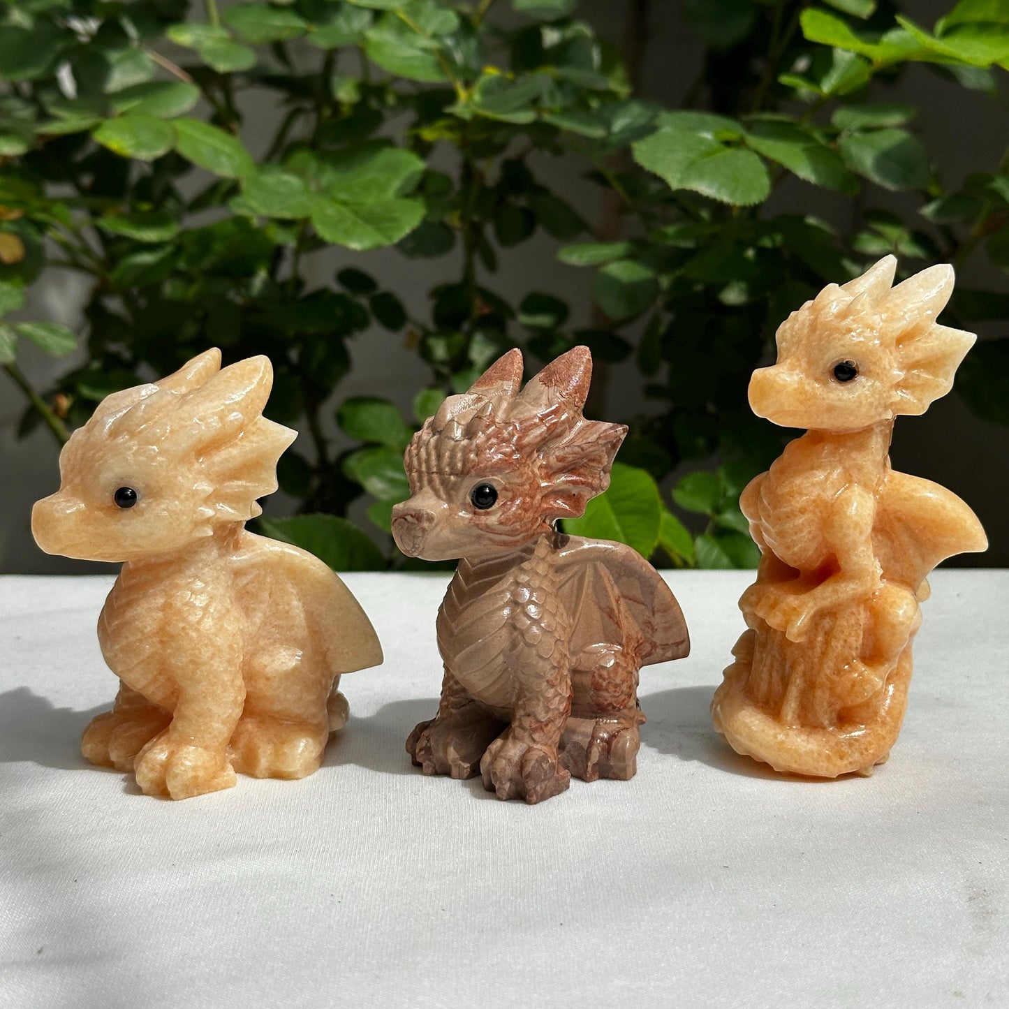 Cute Baby Dragon Carving, Natural Calcite & Picture Jasper Crystal Dragon Statue, Fantasy Decor Desk Pet Pick Exact Standing or Sitting