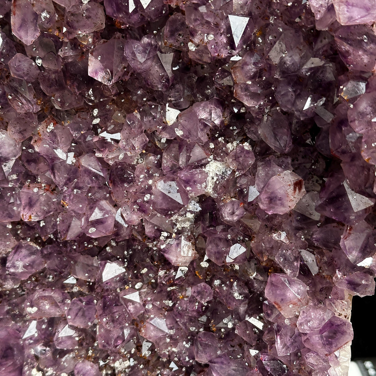 Massive 21.6lb Brazilian Amethyst Cluster, Rare Ice Cube Calcite & Red Rutile Symbiosis on Wood Stand, Giant Museum Specimen Exact - view 6