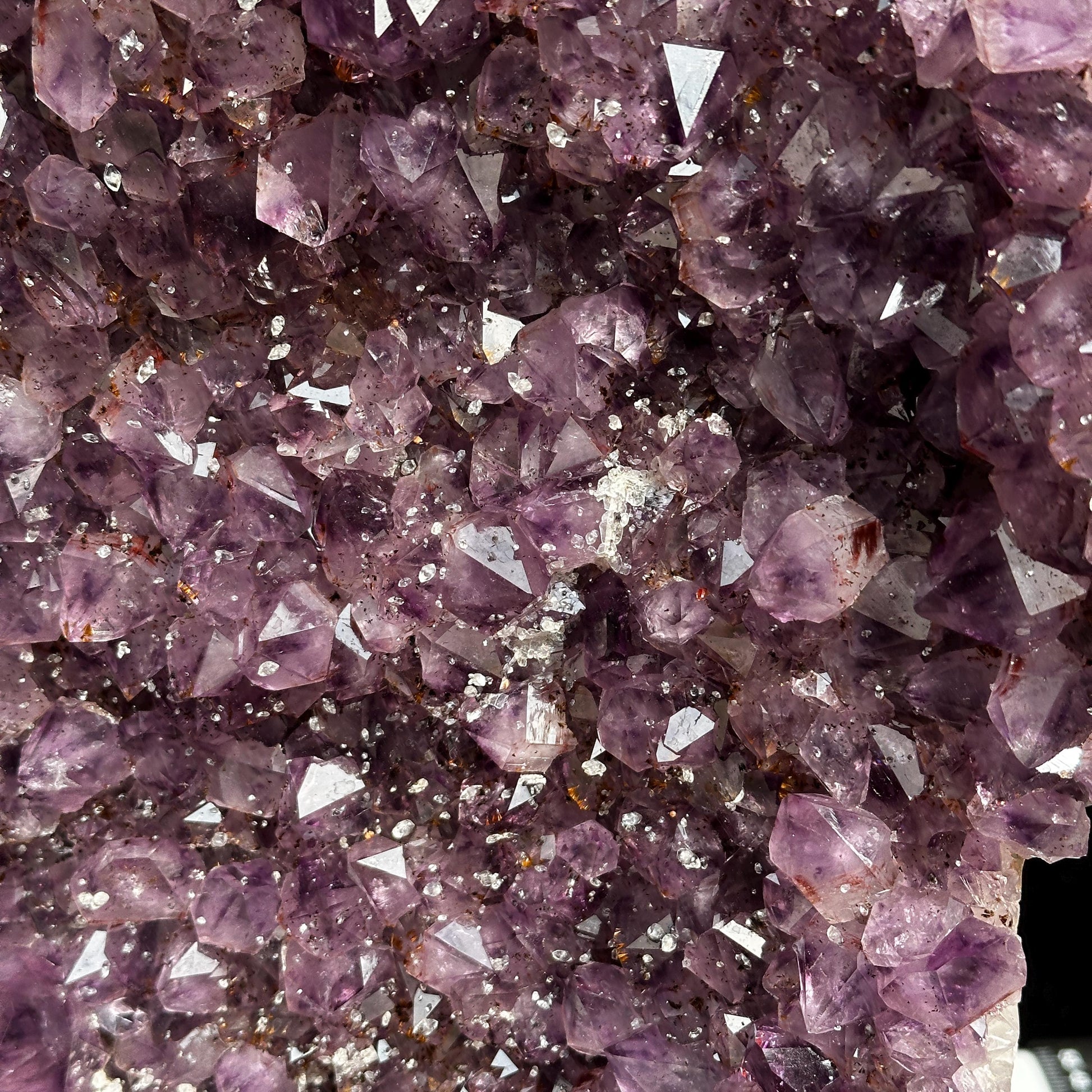 Massive 21.6lb Brazilian Amethyst Cluster, Rare Ice Cube Calcite & Red Rutile Symbiosis on Wood Stand, Giant Museum Specimen Exact - view 6