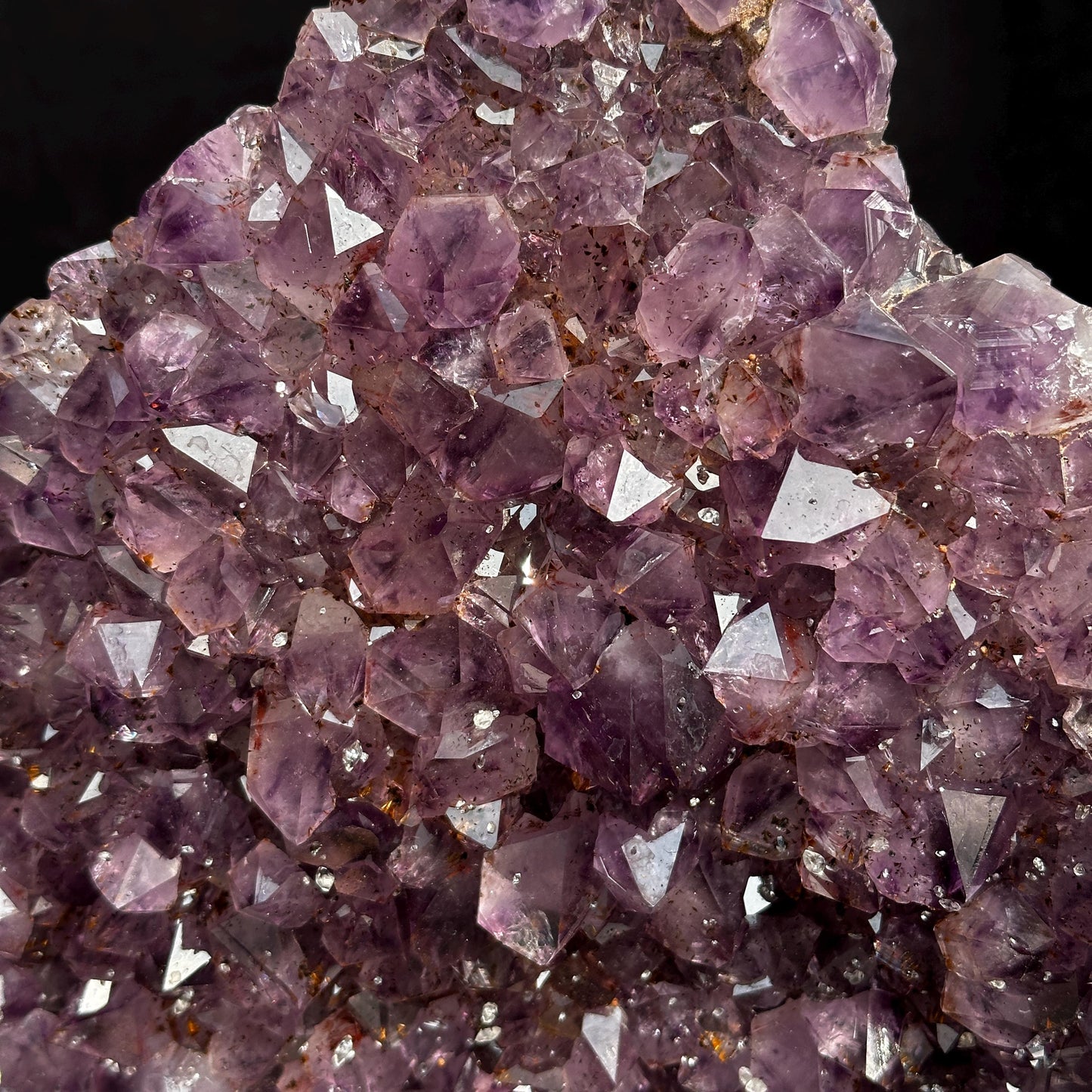 Massive 21.6lb Brazilian Amethyst Cluster, Rare Ice Cube Calcite & Red Rutile Symbiosis on Wood Stand, Giant Museum Specimen Exact - view 7