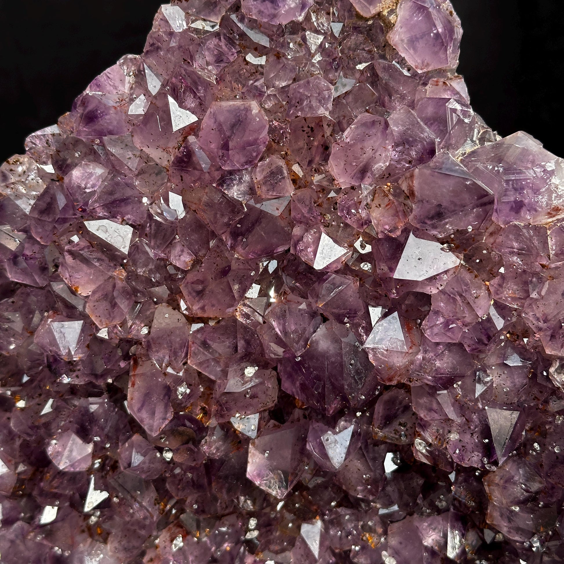 Massive 21.6lb Brazilian Amethyst Cluster, Rare Ice Cube Calcite & Red Rutile Symbiosis on Wood Stand, Giant Museum Specimen Exact - view 7