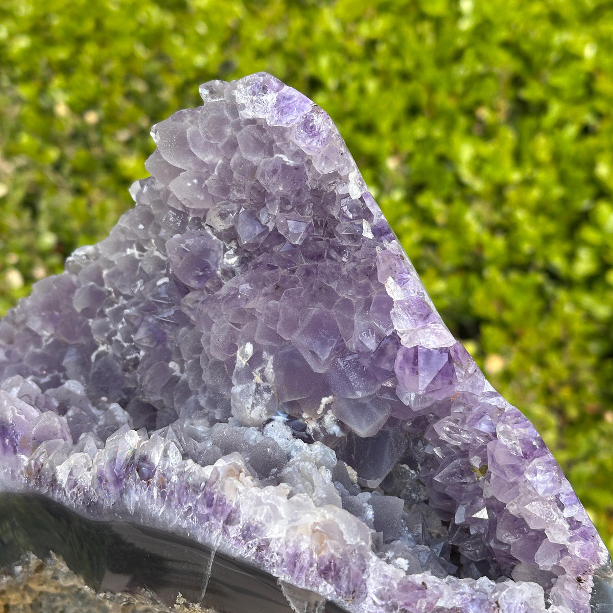 Massive Brazilian Sugar Druzy Amethyst Cluster, Polished Banded Agate Crystal Geode Freeform, Healing Altar Decor Exact 6.17lb - view 10