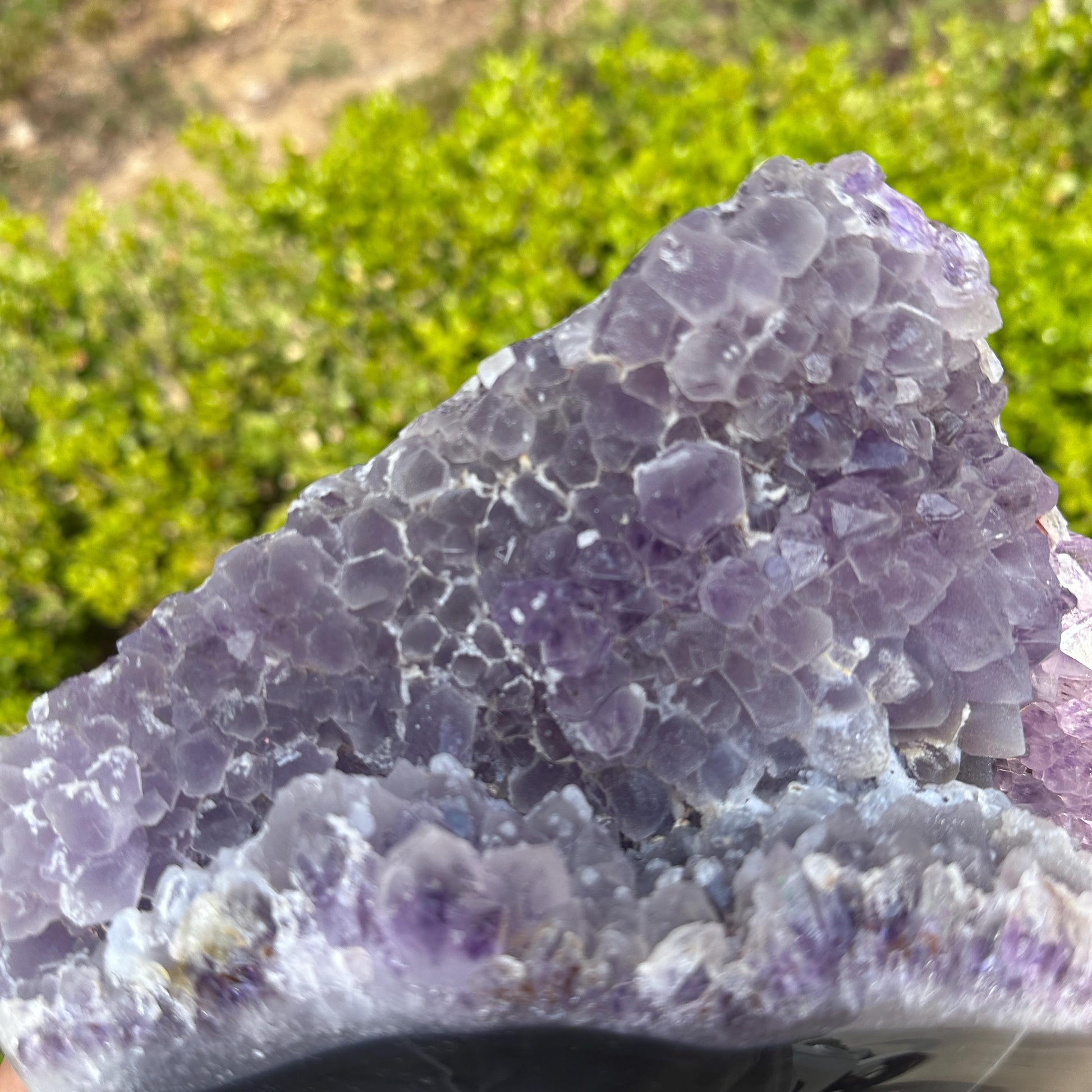 Massive Brazilian Sugar Druzy Amethyst Cluster, Polished Banded Agate Crystal Geode Freeform, Healing Altar Decor Exact 6.17lb - view 8