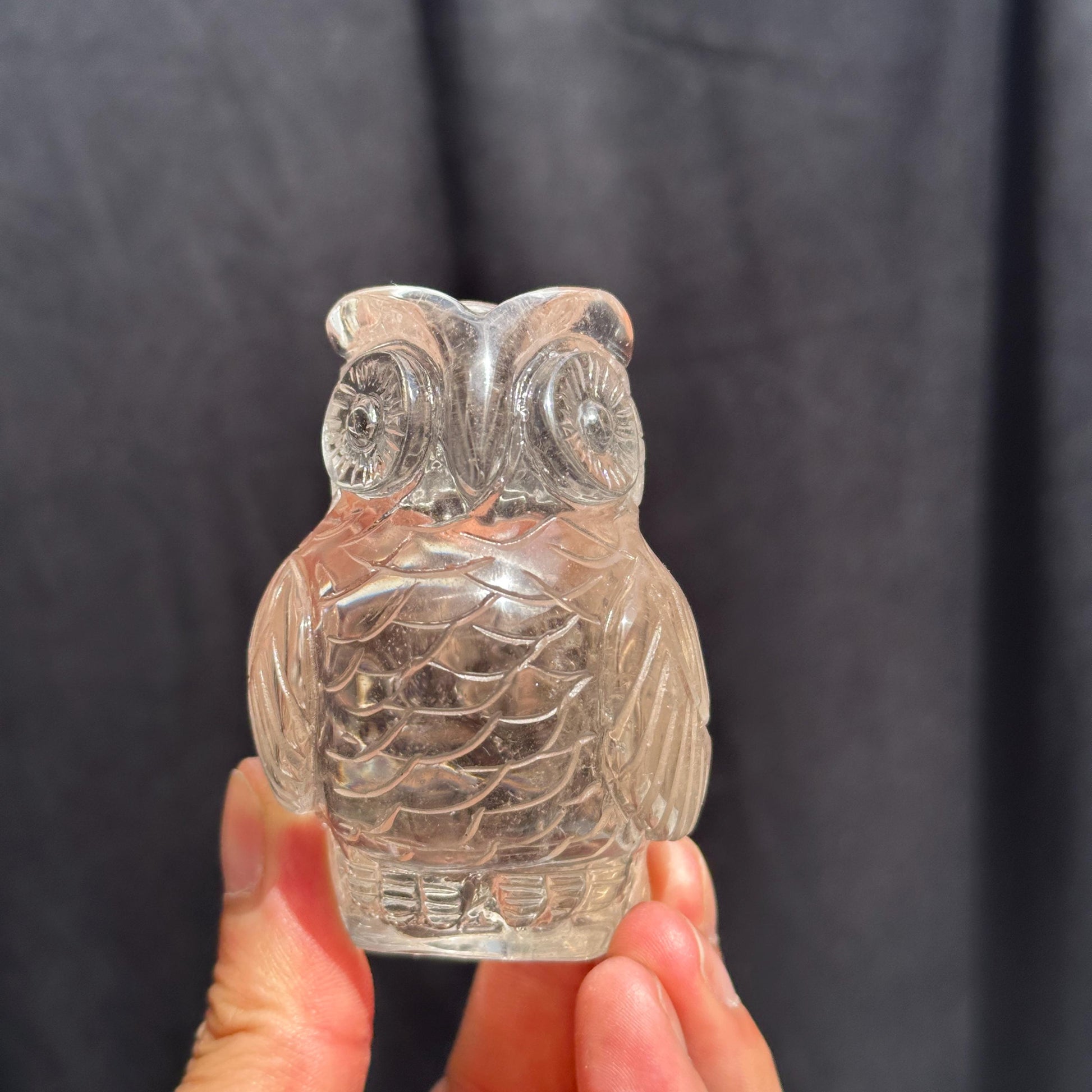 Natural Clear & Smoky Quartz Owl Carving, Hand Carved Crystal Bird Sculpture, Witchy Familiar Altar Decor Pick Exact Specimen A-F - view 7