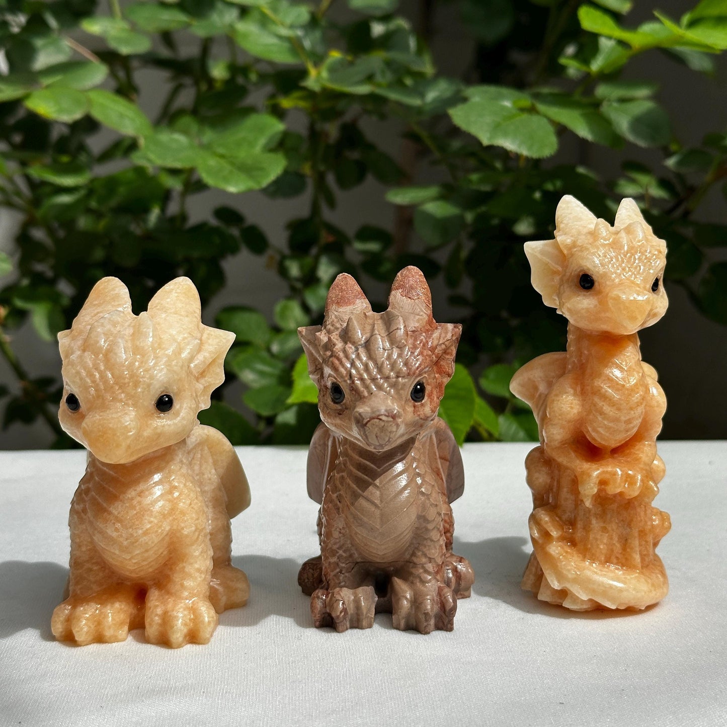 Cute Baby Dragon Carving, Natural Calcite & Picture Jasper Crystal Dragon Statue, Fantasy Decor Desk Pet Pick Exact Standing or Sitting