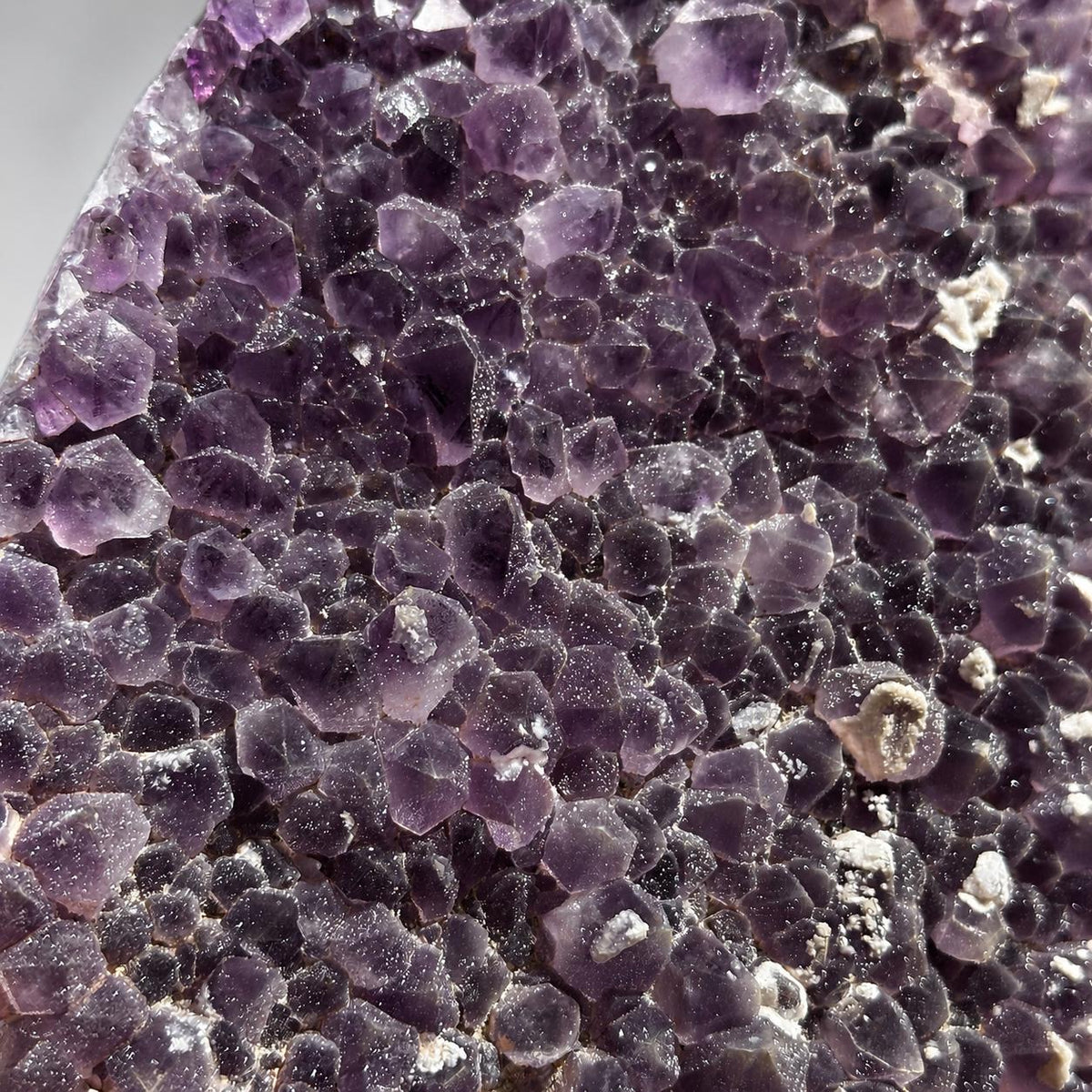 Brazilian Sugar Amethyst Druzy on Metal Stand, Natural Purple Amethyst Crystal Display, Large One of a Kind Specimen - view 8