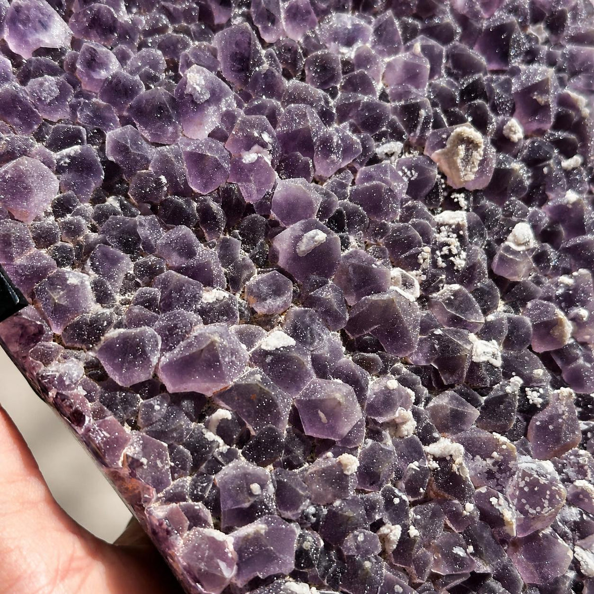 Brazilian Sugar Amethyst Druzy on Metal Stand, Natural Purple Amethyst Crystal Display, Large One of a Kind Specimen - view 9