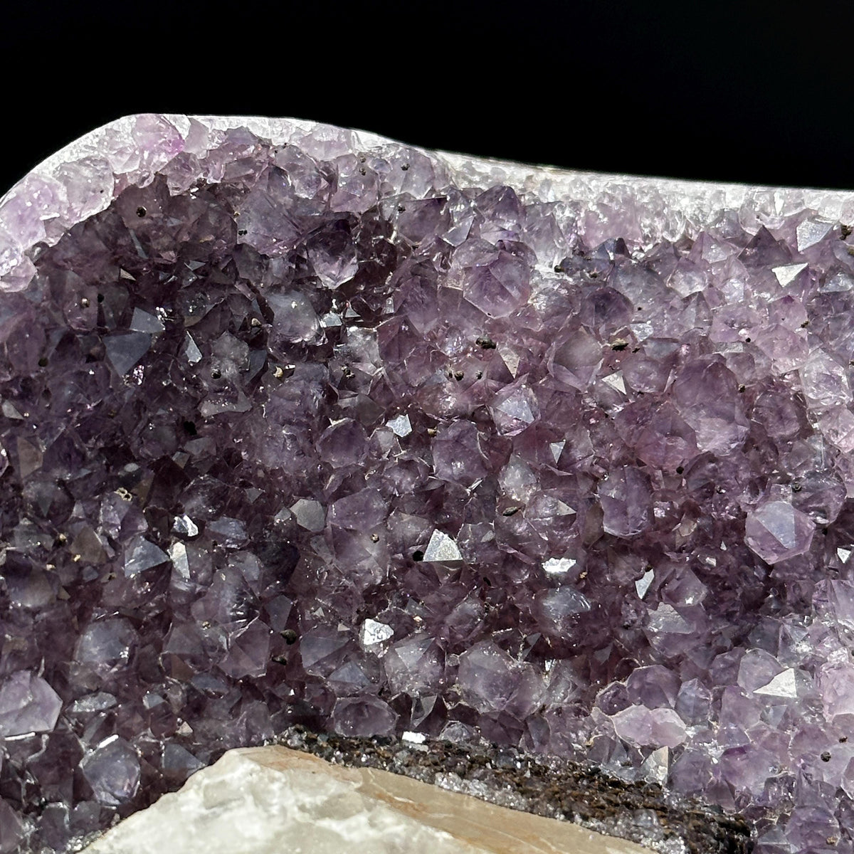 Brazilian Amethyst with Large Calcite Crystal, Purple Druzy Geode Specimen, Natural Crystal Display Special Price - view 10