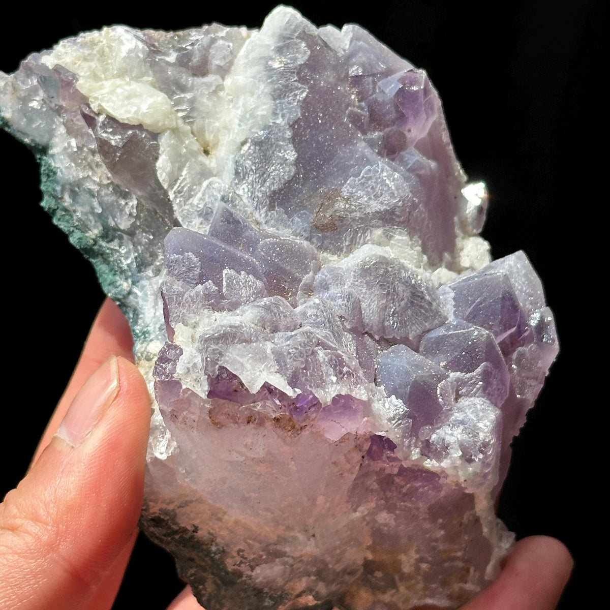 Brazilian Sugar Amethyst Druzy Specimen, Natural Purple Crystal Raw Stone with Free Stand, Pick Exact A-D - view 8