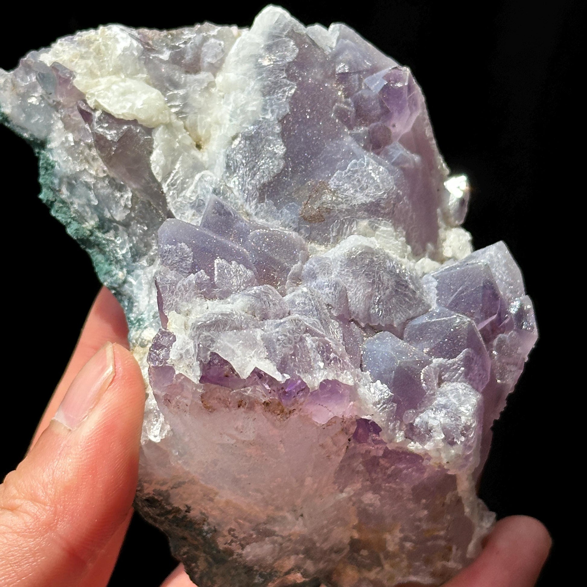 Brazilian Sugar Amethyst Druzy Specimen, Natural Purple Crystal Raw Stone with Free Stand, Pick Exact A-D - view 8