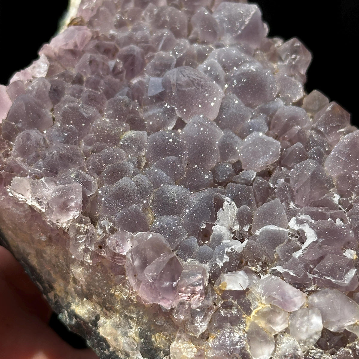 Brazilian Sugar Amethyst Druzy Specimen, Natural Purple Crystal Raw Stone with Free Stand, Pick Exact A-D - view 7