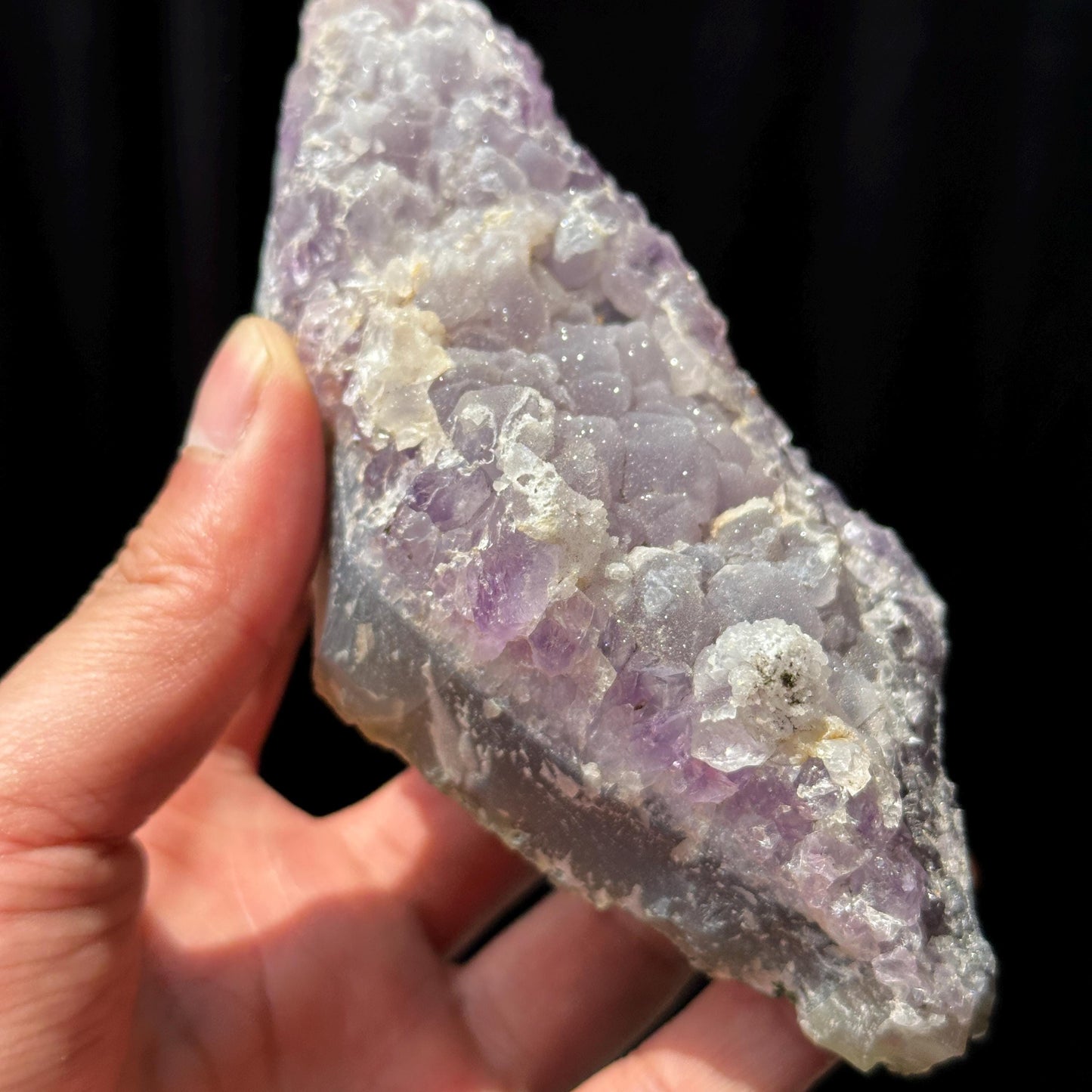 Brazilian Sugar Amethyst Druzy Specimen, Natural Purple Crystal Raw Stone with Free Stand, Pick Exact A-D