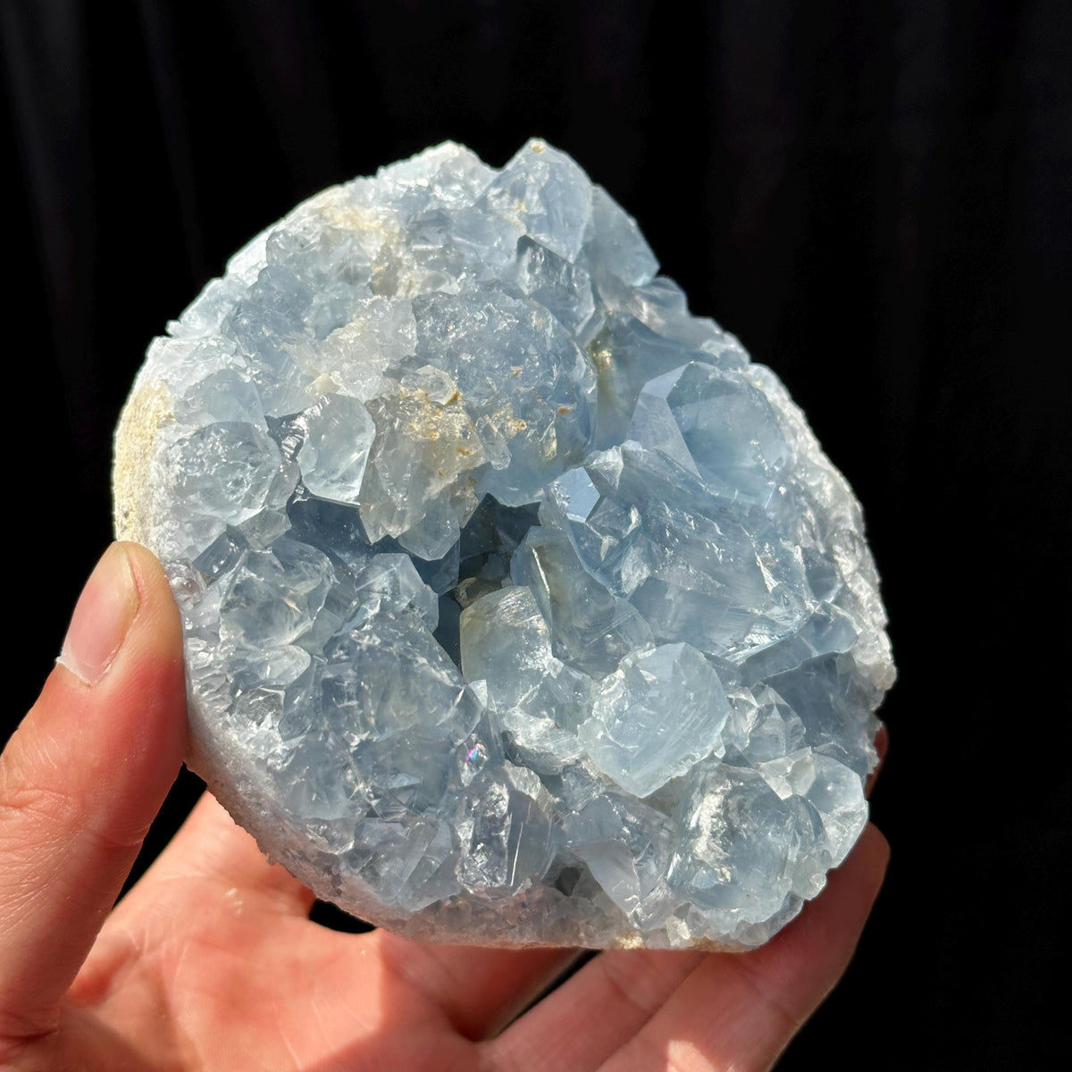 Celestite Crystal Cluster, Natural Blue Celestite Raw Stone with Free Stand, Mineral Specimen Pick Exact A-B - view 5